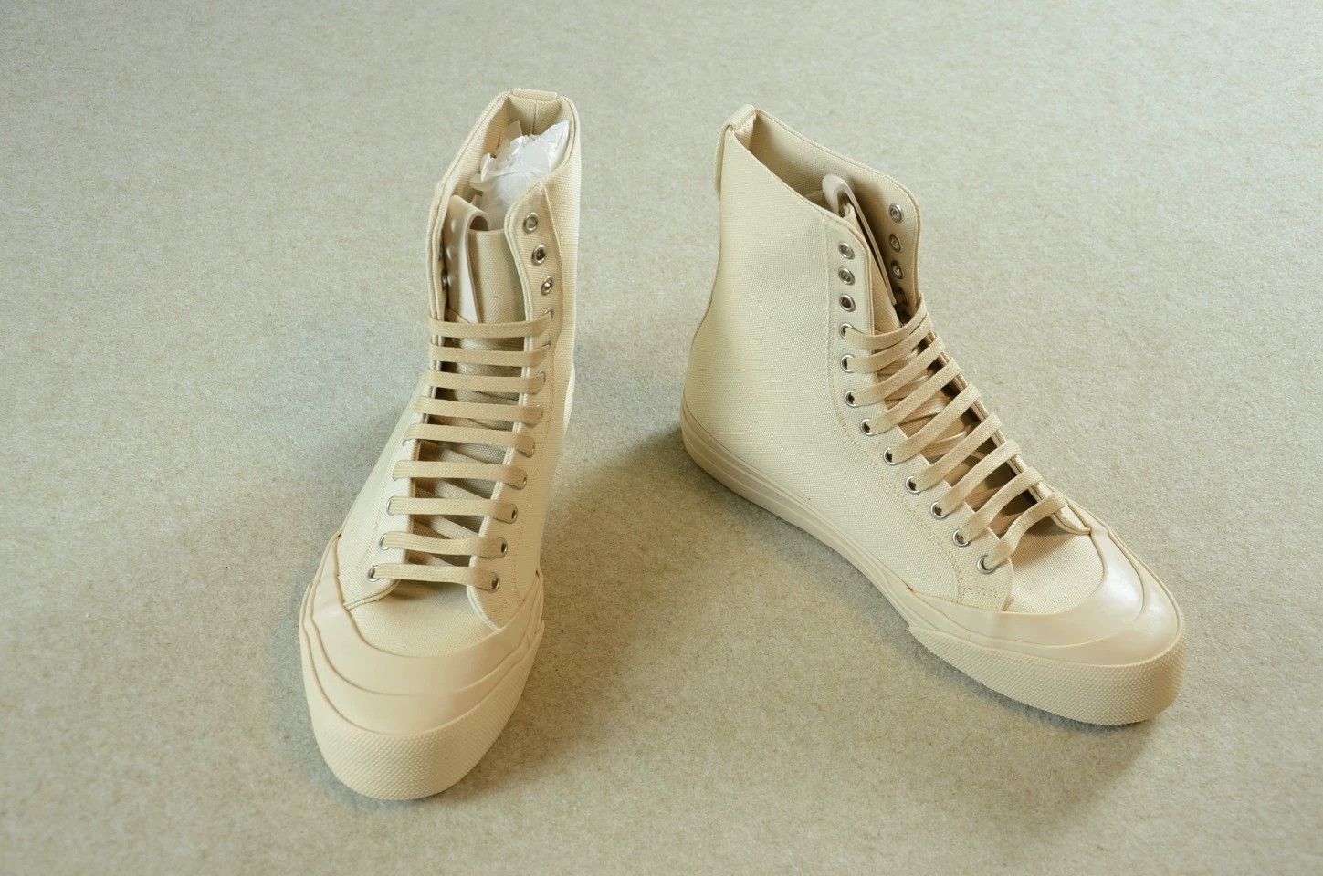 Bottega Veneta BV High-Top Canvas Sneaker Beige/Grey Size US 9 / EU 42 - 3 Thumbnail