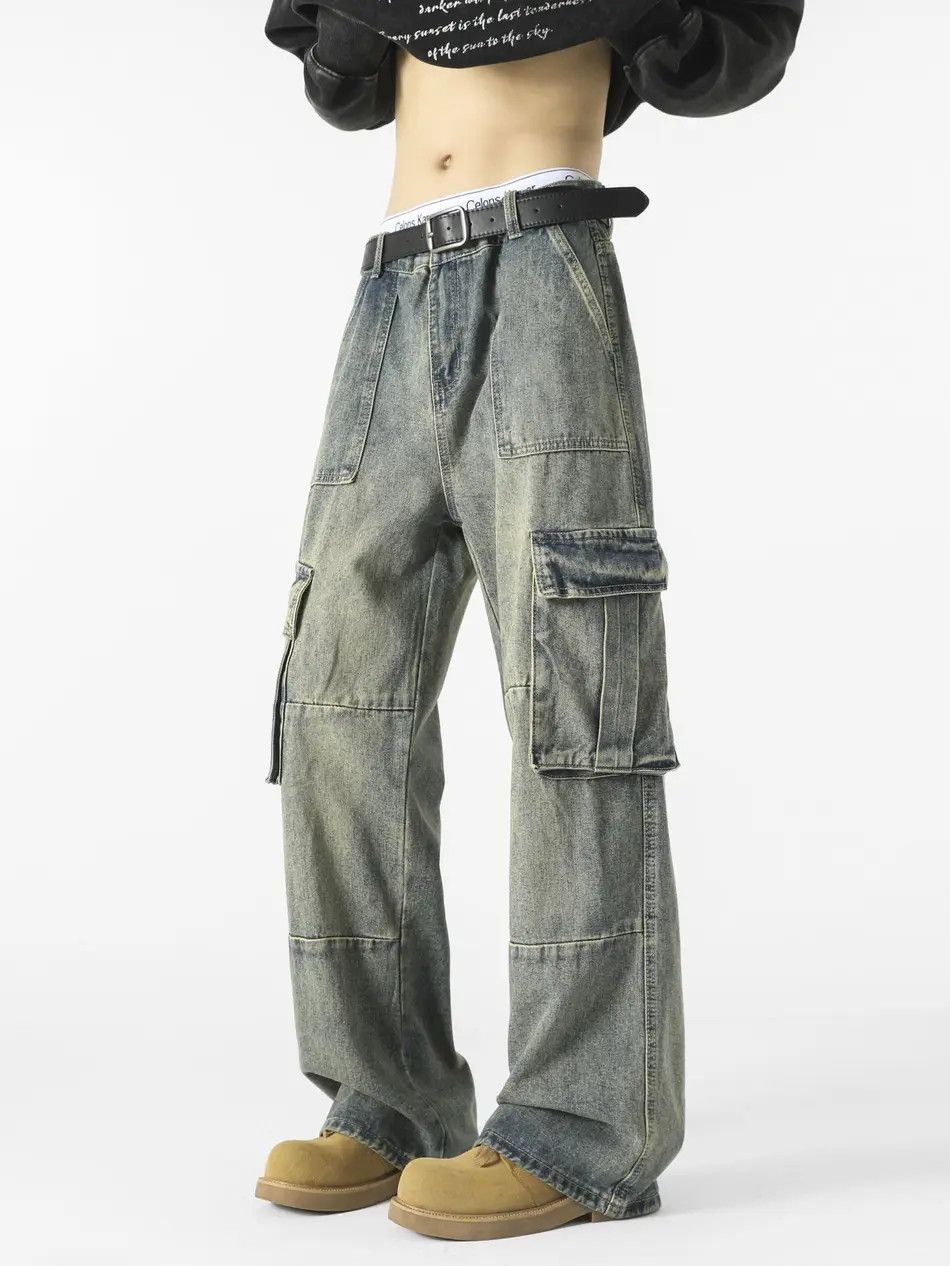 Japanese Brand × Jean Retro loose high street wide leg jeans Size US 32 / EU 48 - 3 Thumbnail