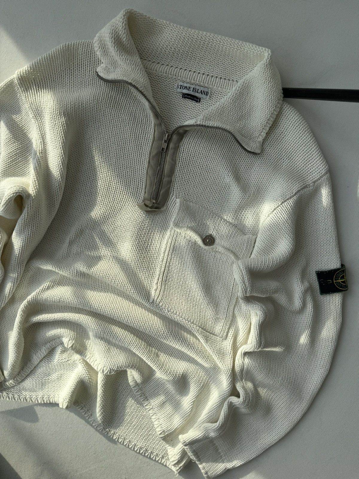 Massimo Osti Very Rare Vintage Stone Island 1/4 Knit Sweater Old Money Size US XL / EU 56 / 4 - 19 Thumbnail