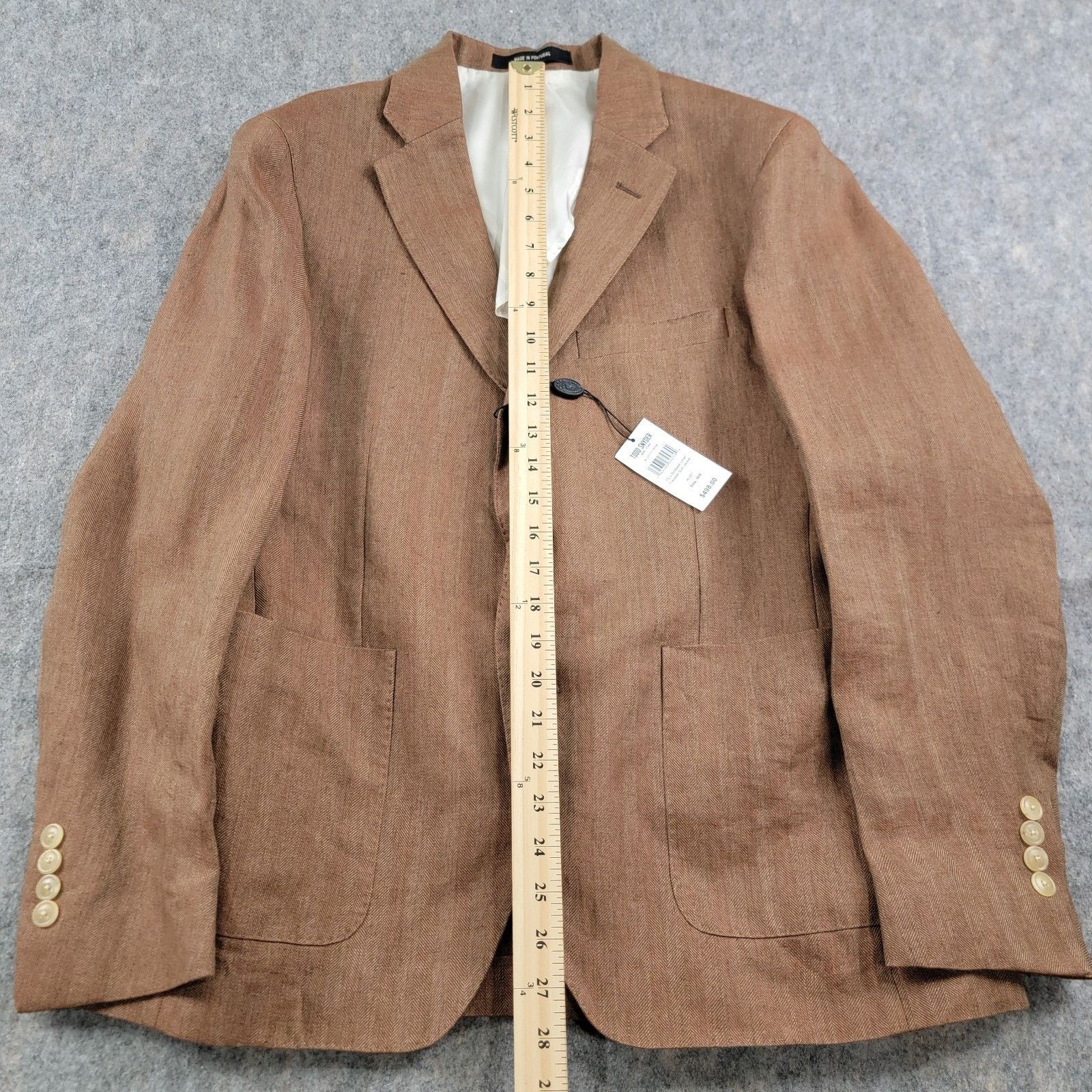 Todd Snyder Birdwell x Todd Snyder Linen Traveler Blazer size 40S Tan Size 40S - 8 Thumbnail