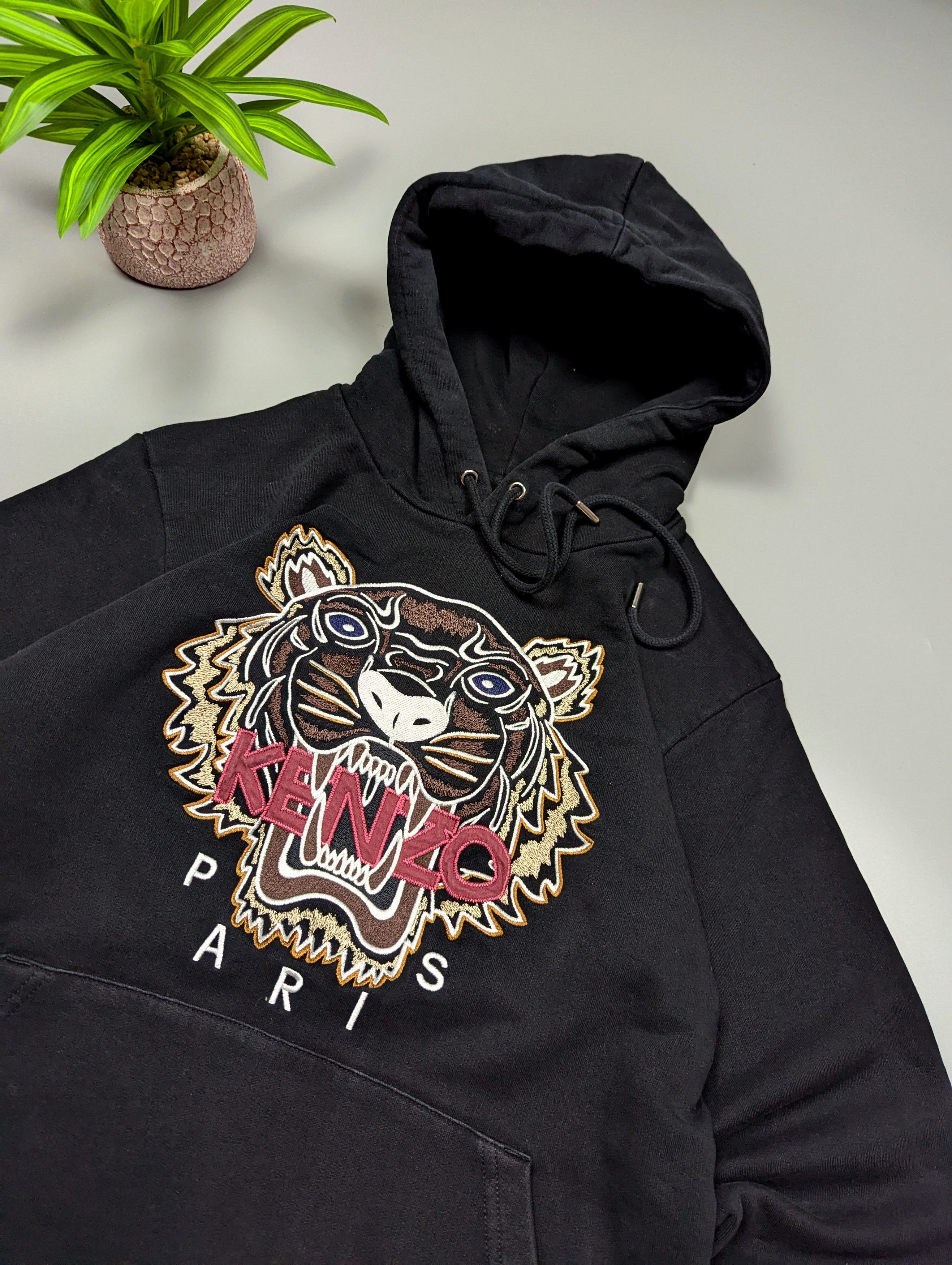 Kenzo Kenzo Paris Tiger Hoodie – Black – S/M – Embroidered Logo Size M / US 6-8 / IT 42-44 - 3 Thumbnail