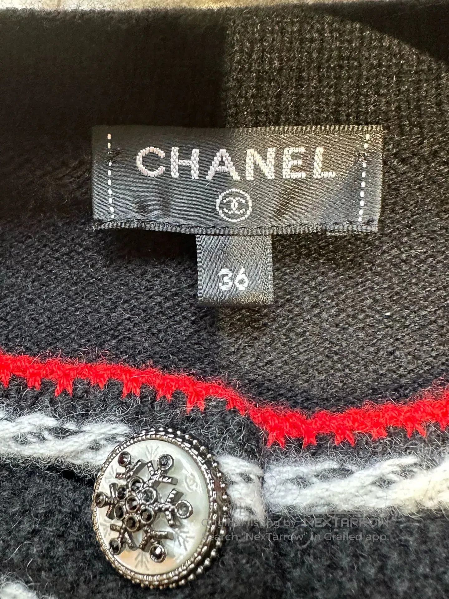 Chanel Chanel Black Red Trim Cardigan FR36. Size US S / EU 44-46 / 1 - 3 Thumbnail