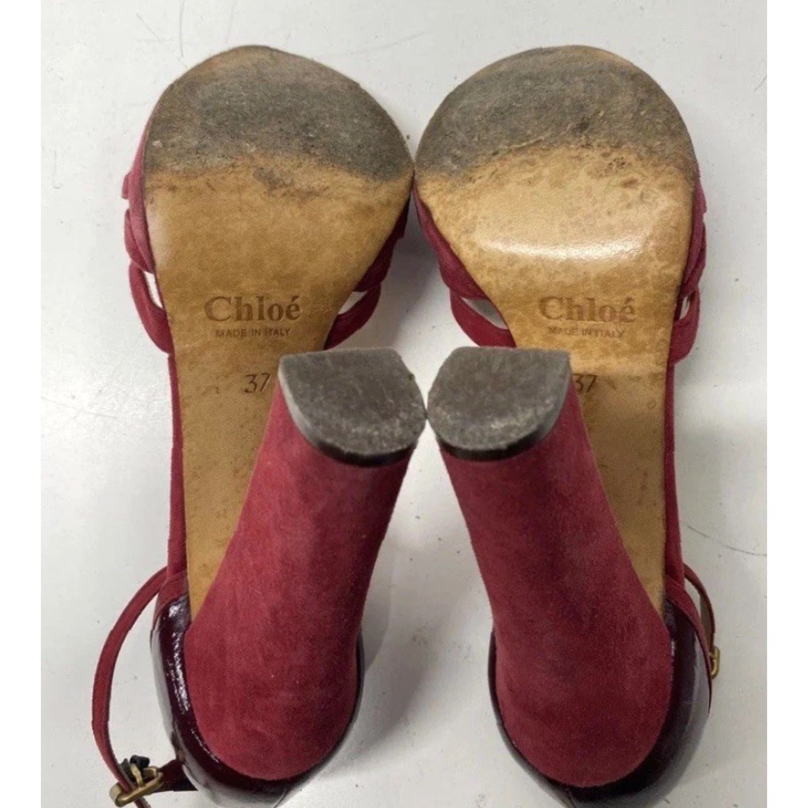 Vintage Chloé Women Red Suede Pump Heels Strap MadeInItaly Size 6.5 EU37 Shoes Womens Pumps Size US 7 / IT 37 - 6 Thumbnail
