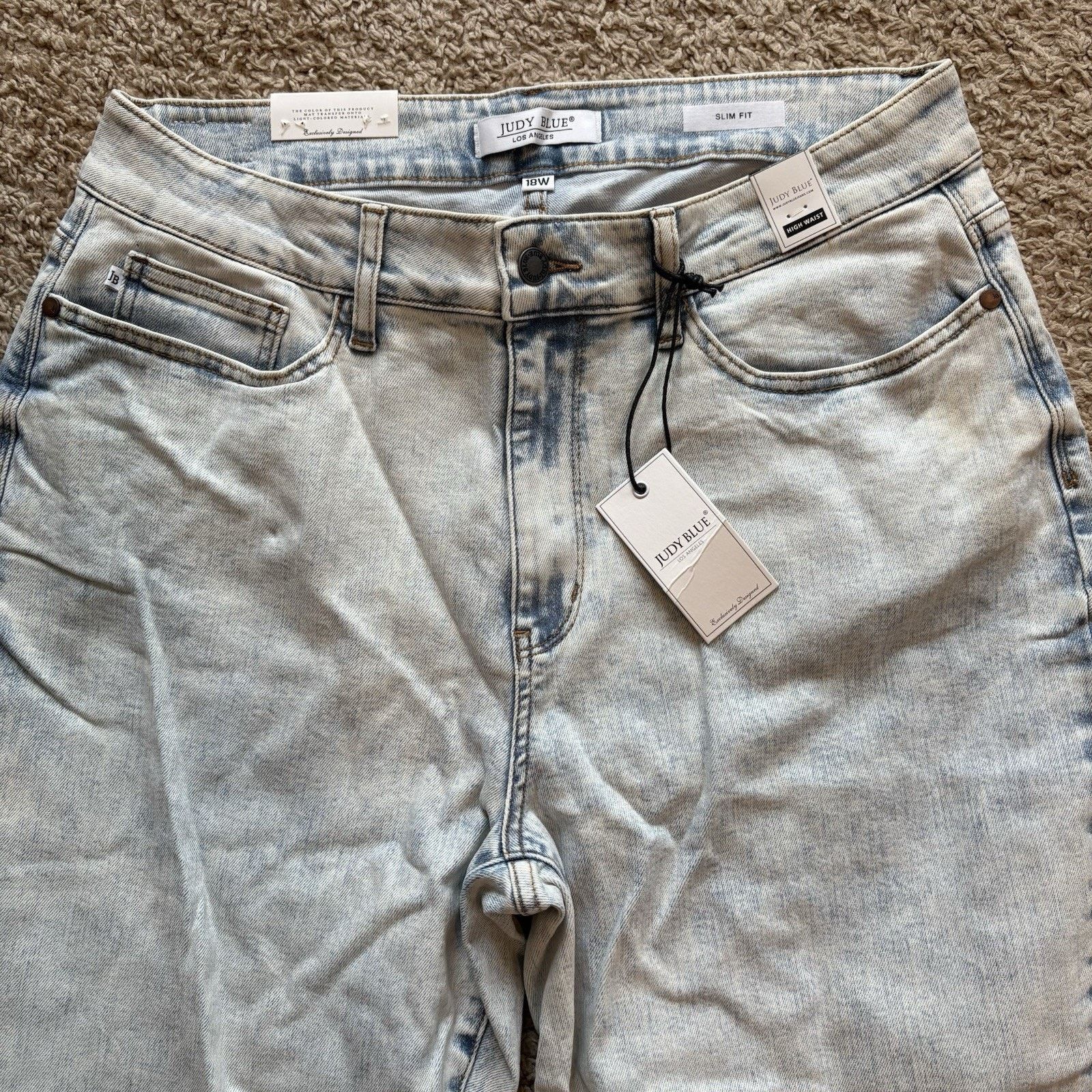 Judy Blue Judy Blue Jeans Women 18W Acid Wash Slim Fit High Waist NWT Size 33" - 4 Thumbnail