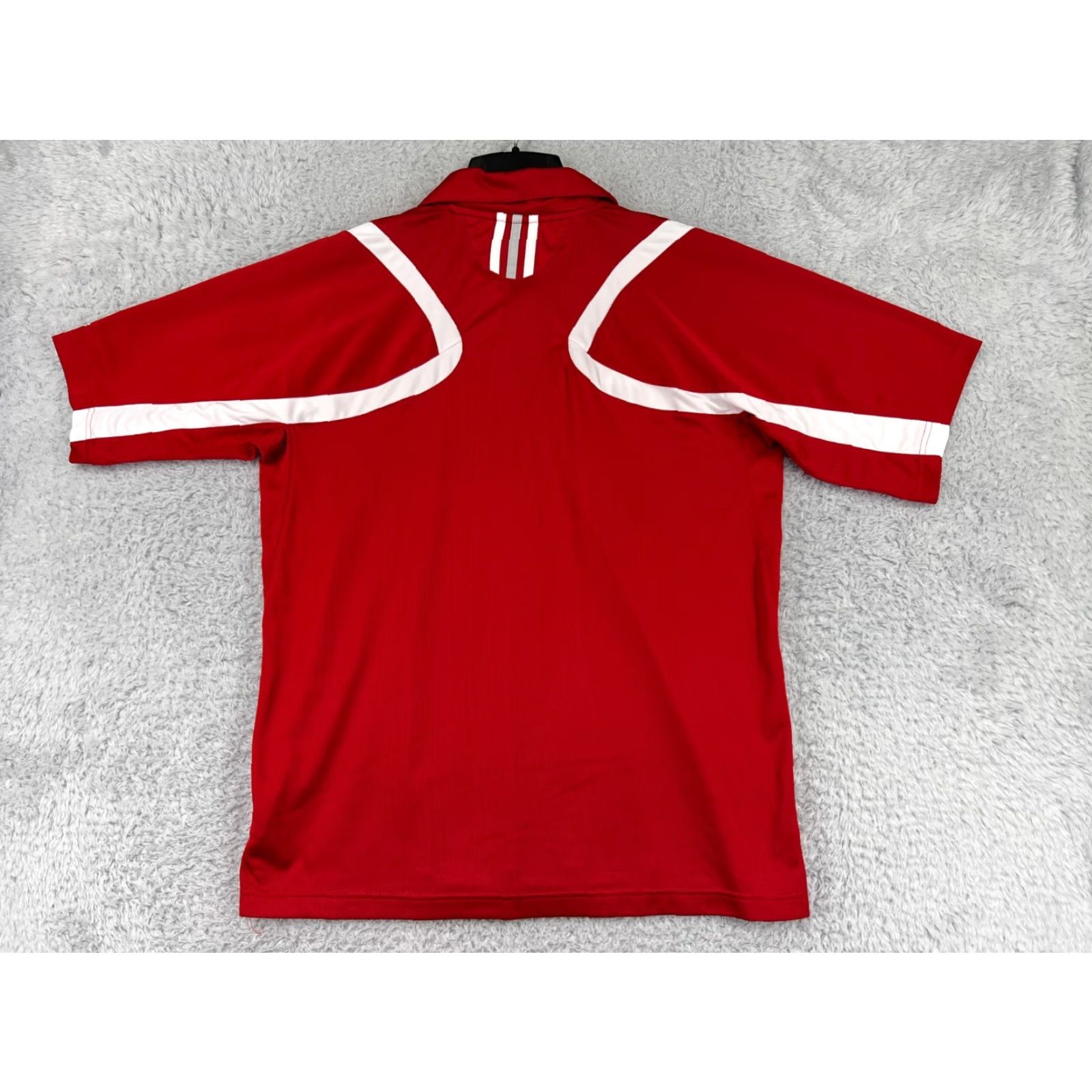 Adidas Adidas Polo Shirt Mens Large Red White Golf Golfer 100% Polyester Team Polo shirt Men Large Red White Golf Apparel Size US L / EU 52-54 / 3 - 2 Thumbnail