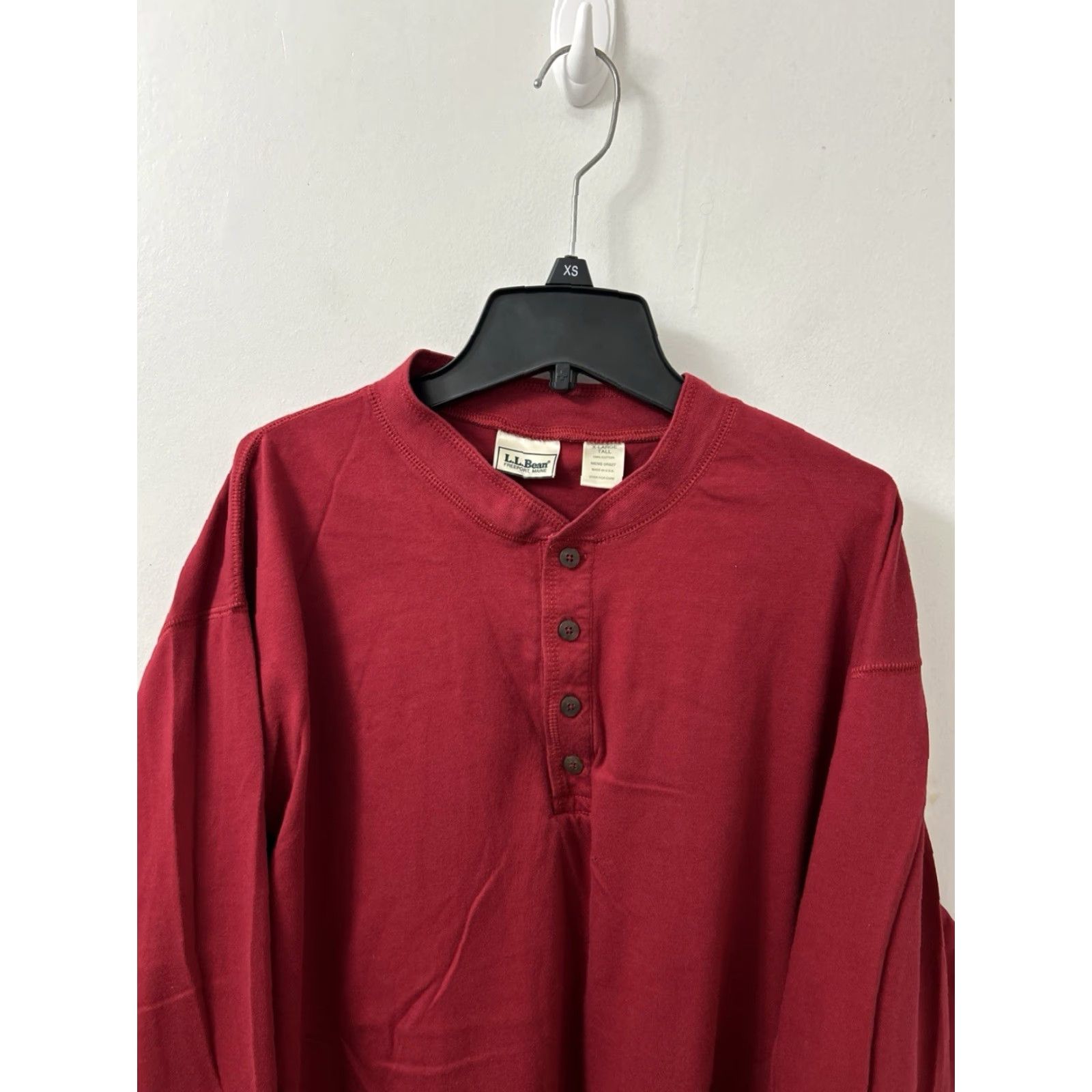 Vintage VINTAGE L.L. Bean Henley Shirt Mens XL Red Long Sleeve Cotton Size US XL / EU 56 / 4 - 2 Thumbnail