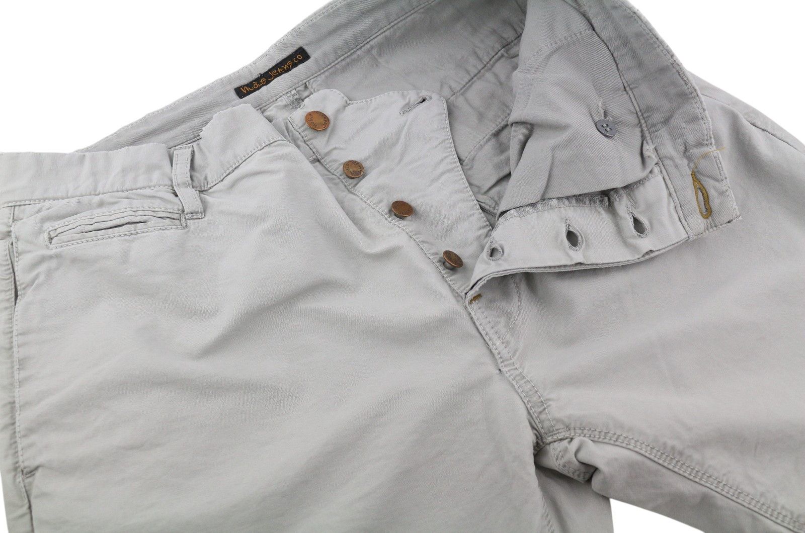 Nudie Jeans KHAKI REGULAR W32/L34 Organic Moon Dust Trousers 86107 Size US 32 / EU 48 - 4 Thumbnail