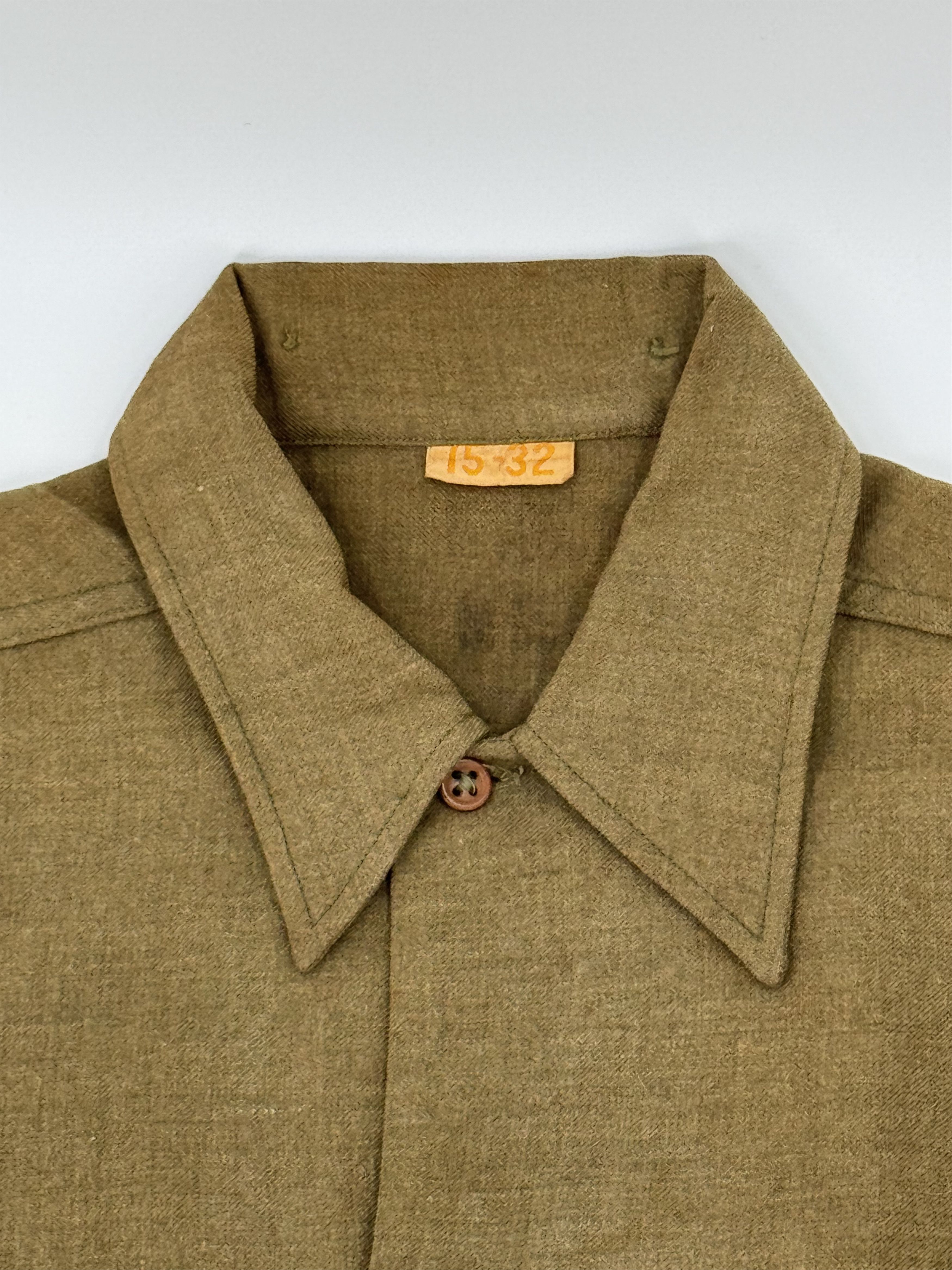 Vintage Vintage Military M37 OD Green Wool Shirt 15 Small Army US Size US S / EU 44-46 / 1 - 3 Thumbnail
