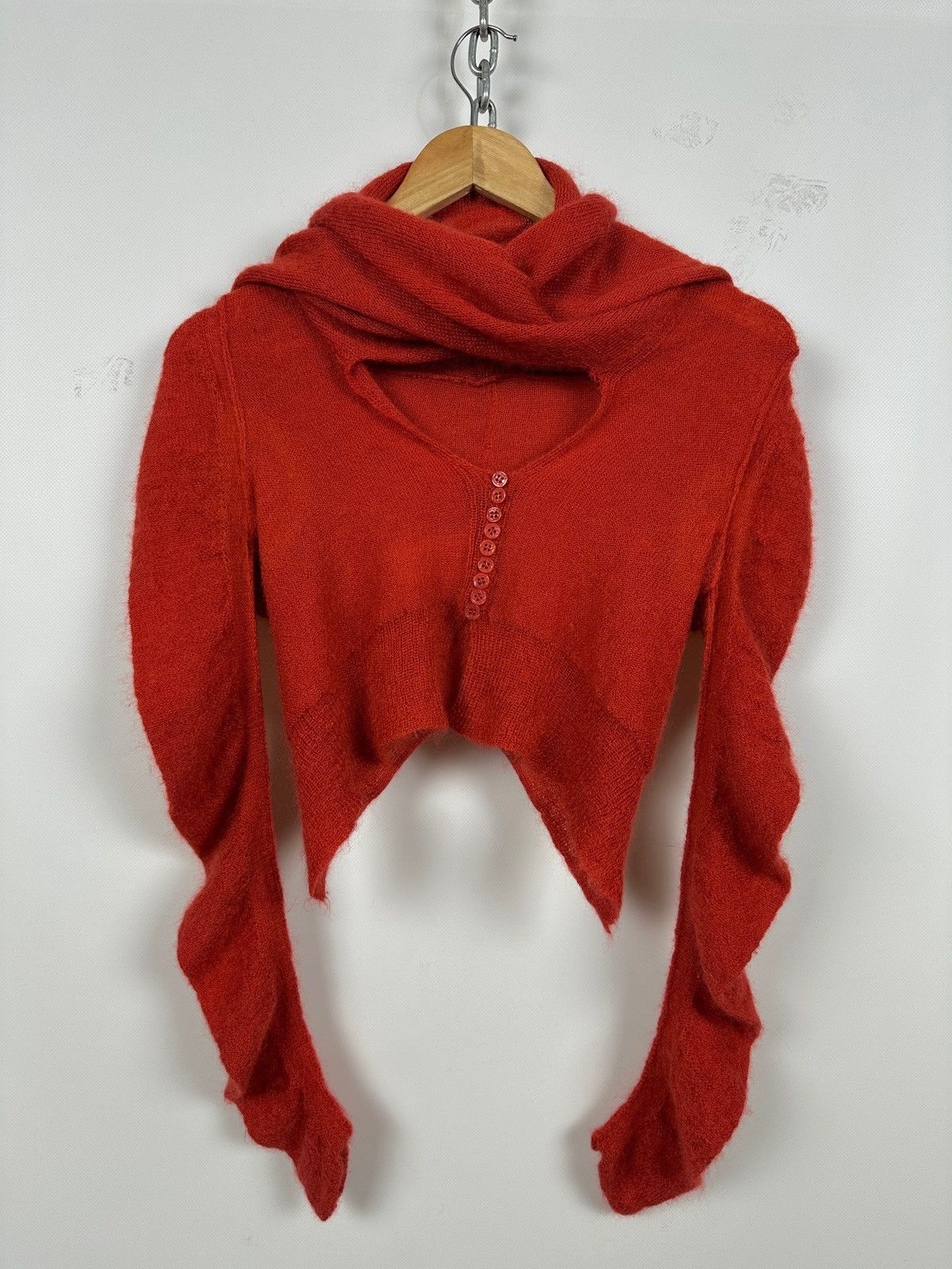 Marithe + Francois Girbaud Vintage Marithe Francois Girbaud Mohair Knit Scarf Sweater Size S / US 4 / IT 40 - 4 Thumbnail