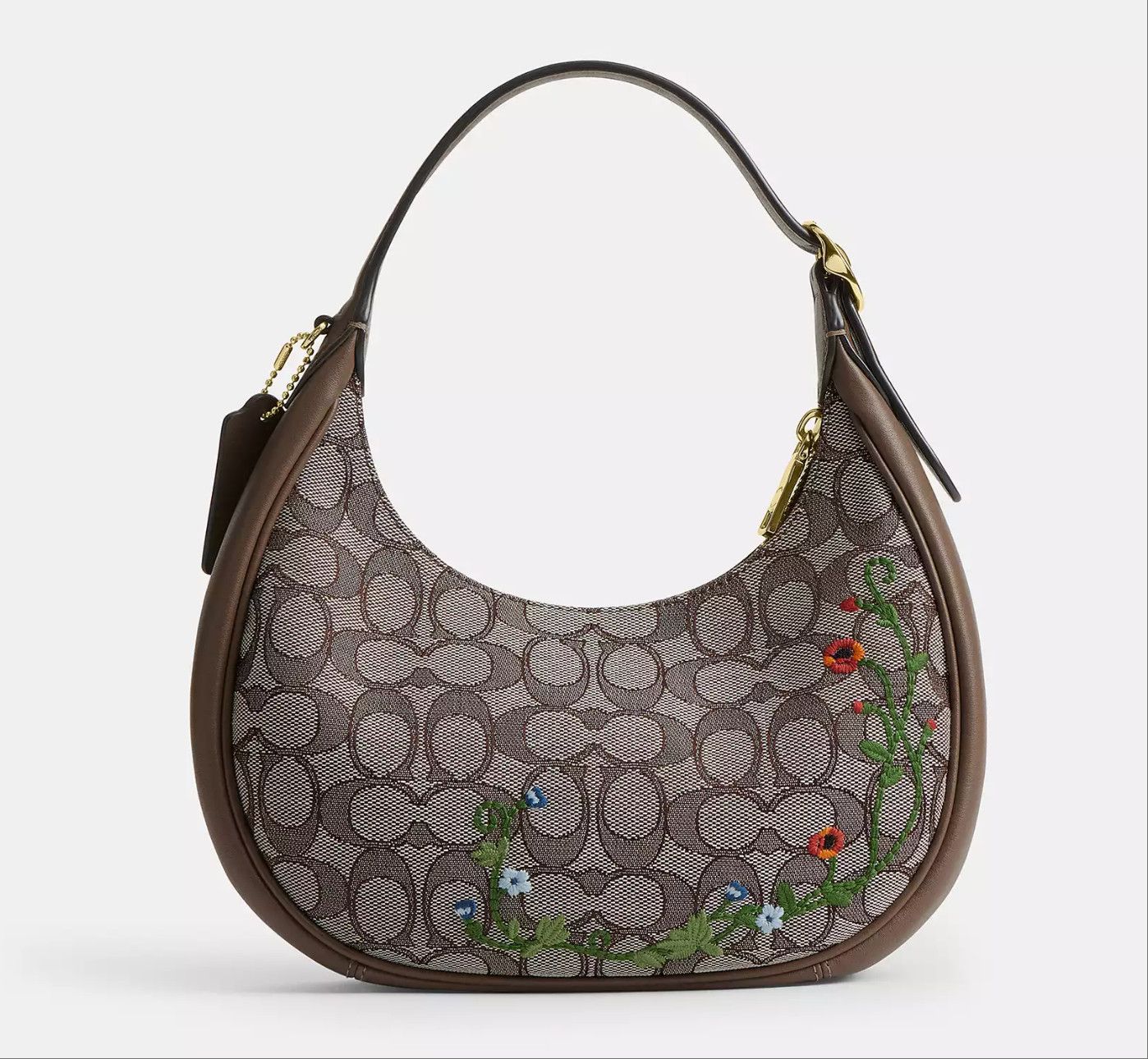 Coach Emily Shoulder Bag Signature Jacquard With Floral Embroidery Size ONE SIZE - 9 Thumbnail