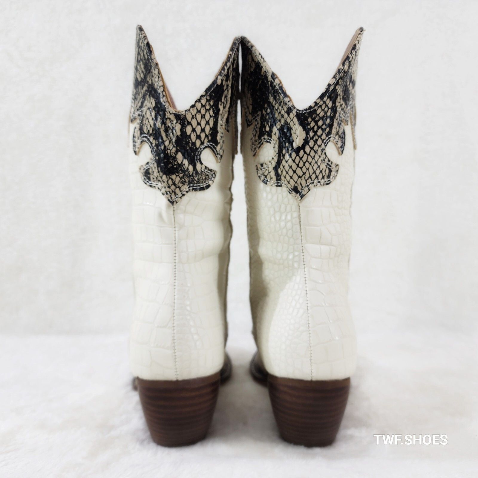 Other Snake Bite Cream Western Reptile Cowboy Pull On Country Cowg Size US 7 / IT 37 - 8 Thumbnail