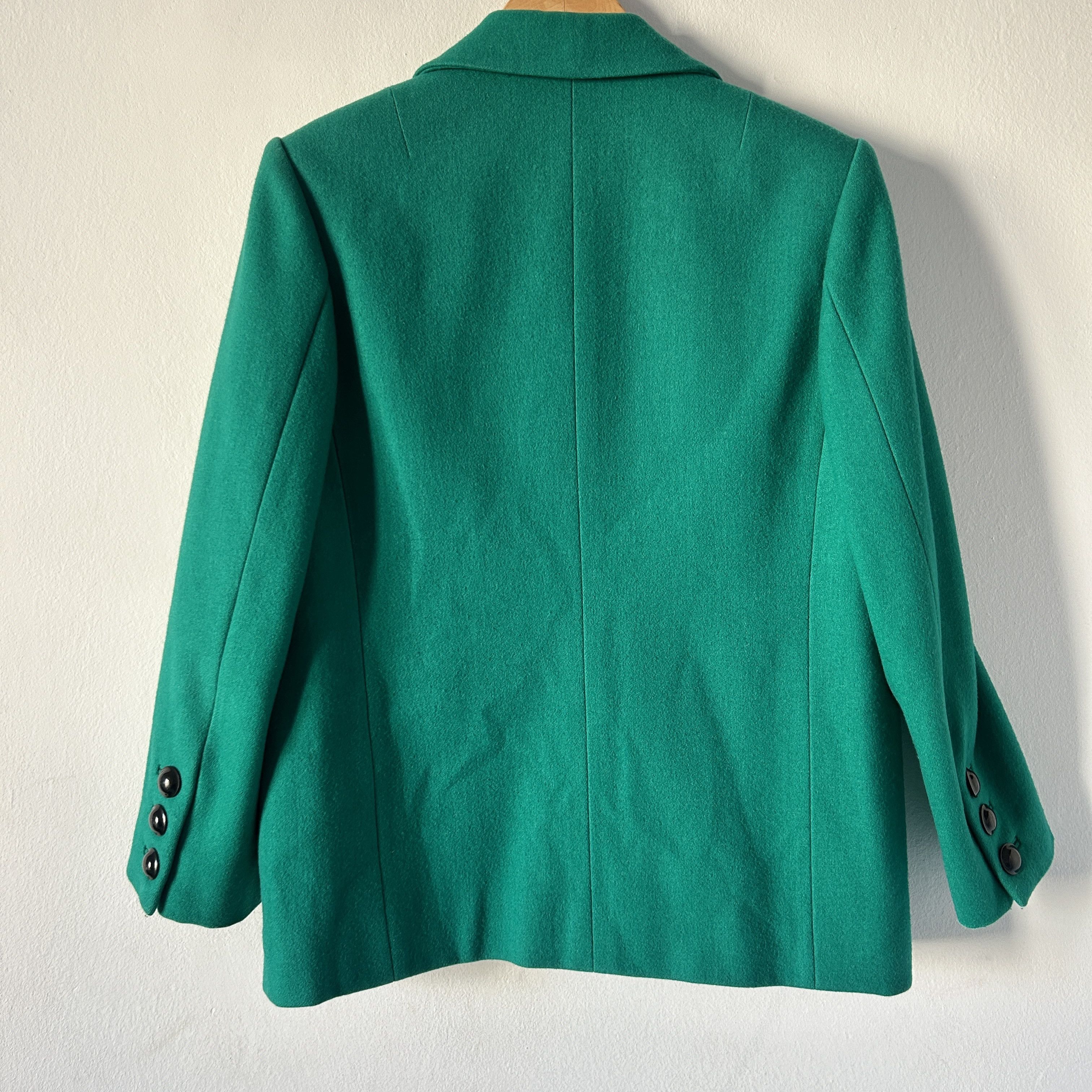 Vintage Vintage 90s Pure Wool Green Jacket Size M / US 6-8 / IT 42-44 - 7 Thumbnail