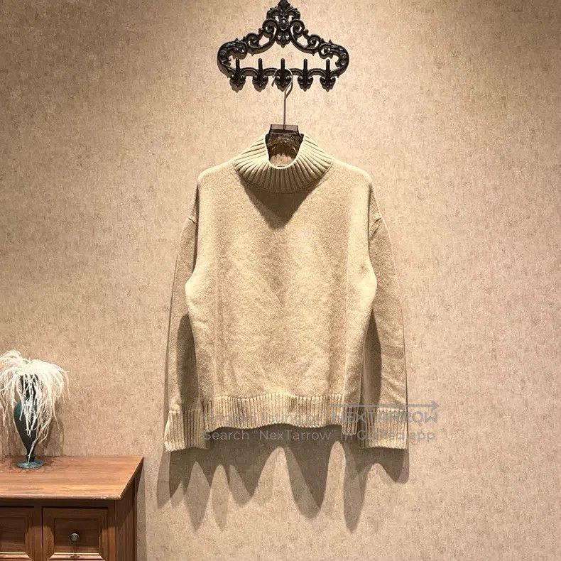 Loro Piana Loro Piana Camel High Neck Knit Cashmere Sweater Size L / US 10 / IT 46 - 1 Thumbnail