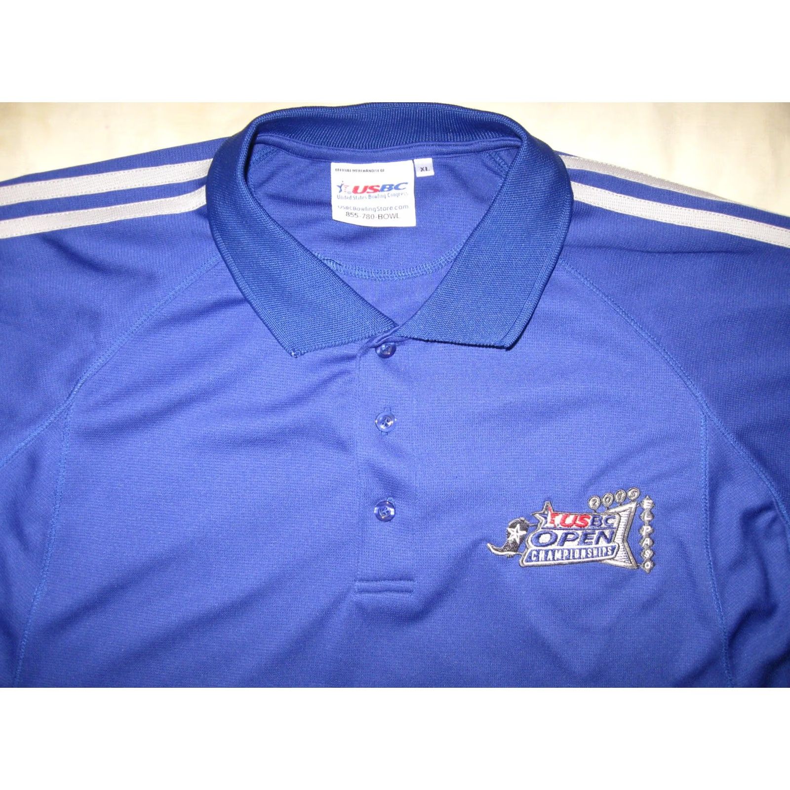 Vintage United States Bowling Congress Shirt Mens XL Blue USBC Paso Polo Men slim Size US XL / EU 56 / 4 - 2 Thumbnail