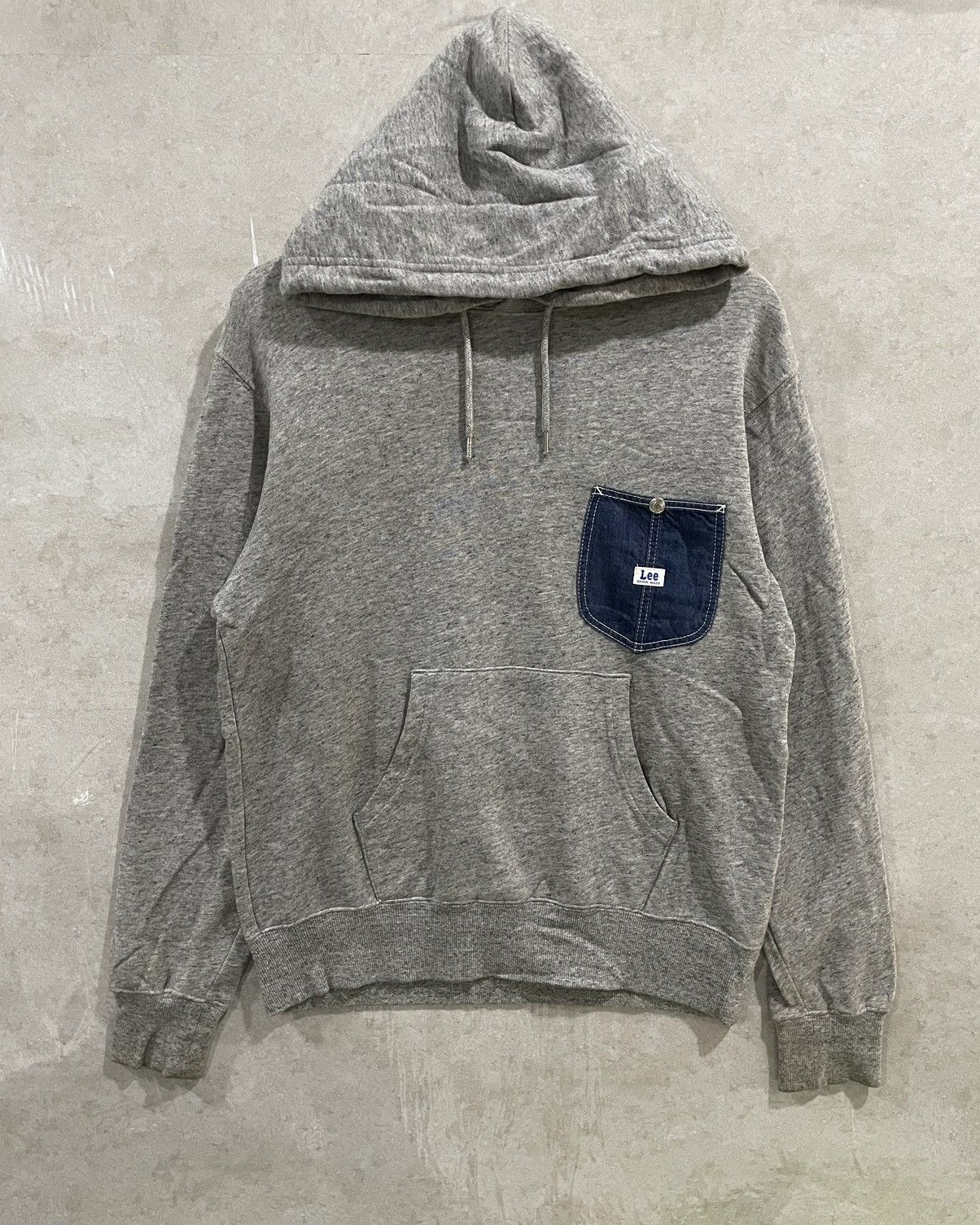image of Lee Hoodie Denim Single Pocket in Grey, Men's (Size Small)
