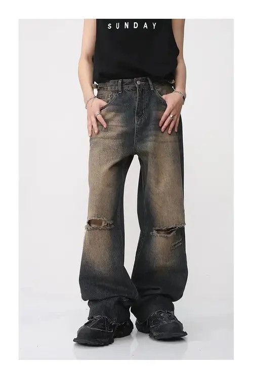 VIBE Blue Gradient Wash Bootcut Flared Jeans y2k retro Size US 30 / EU 46 - 5 Thumbnail