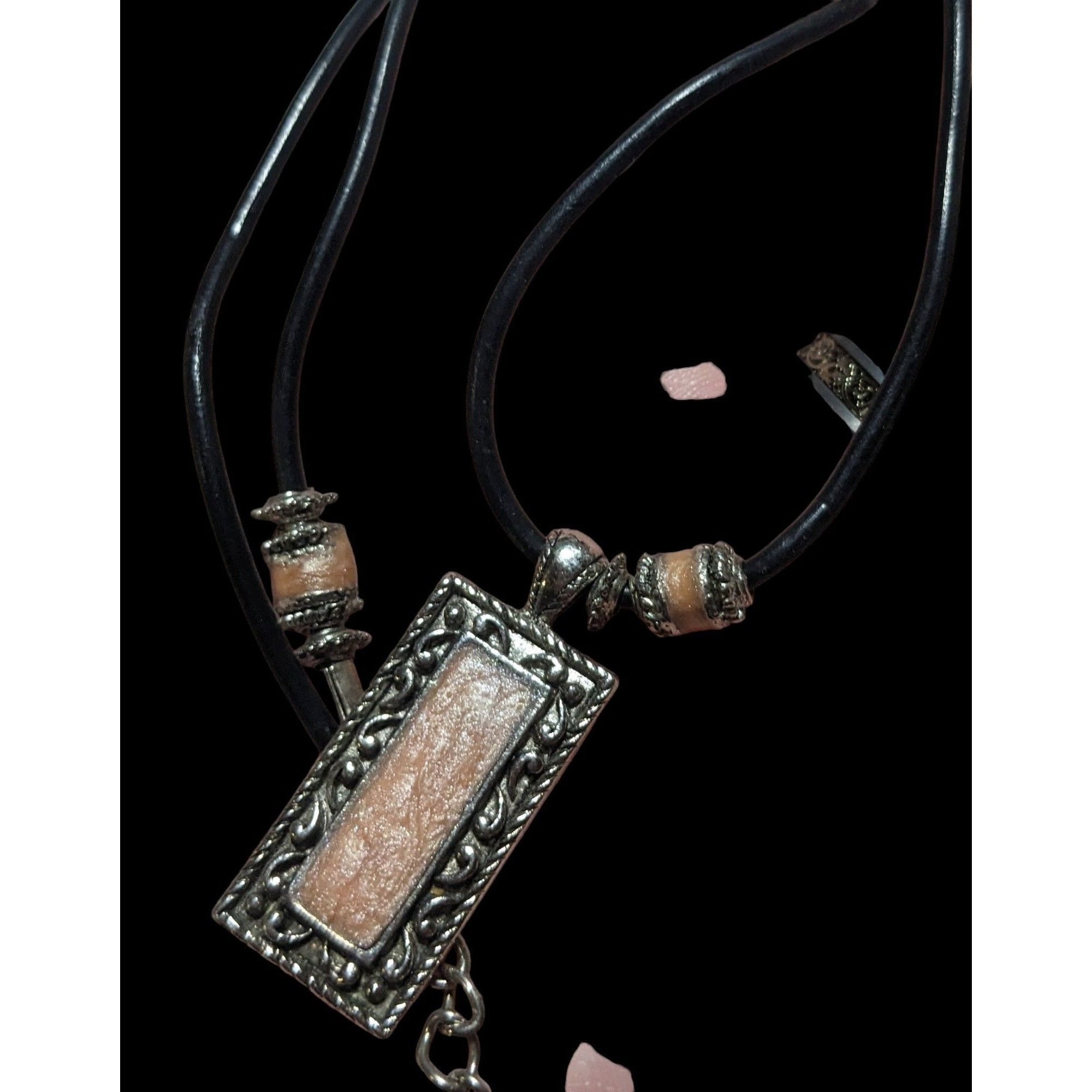 Other Vintage Boho Pendant Necklace With Pink Enamel Size ONE SIZE - 3 Thumbnail