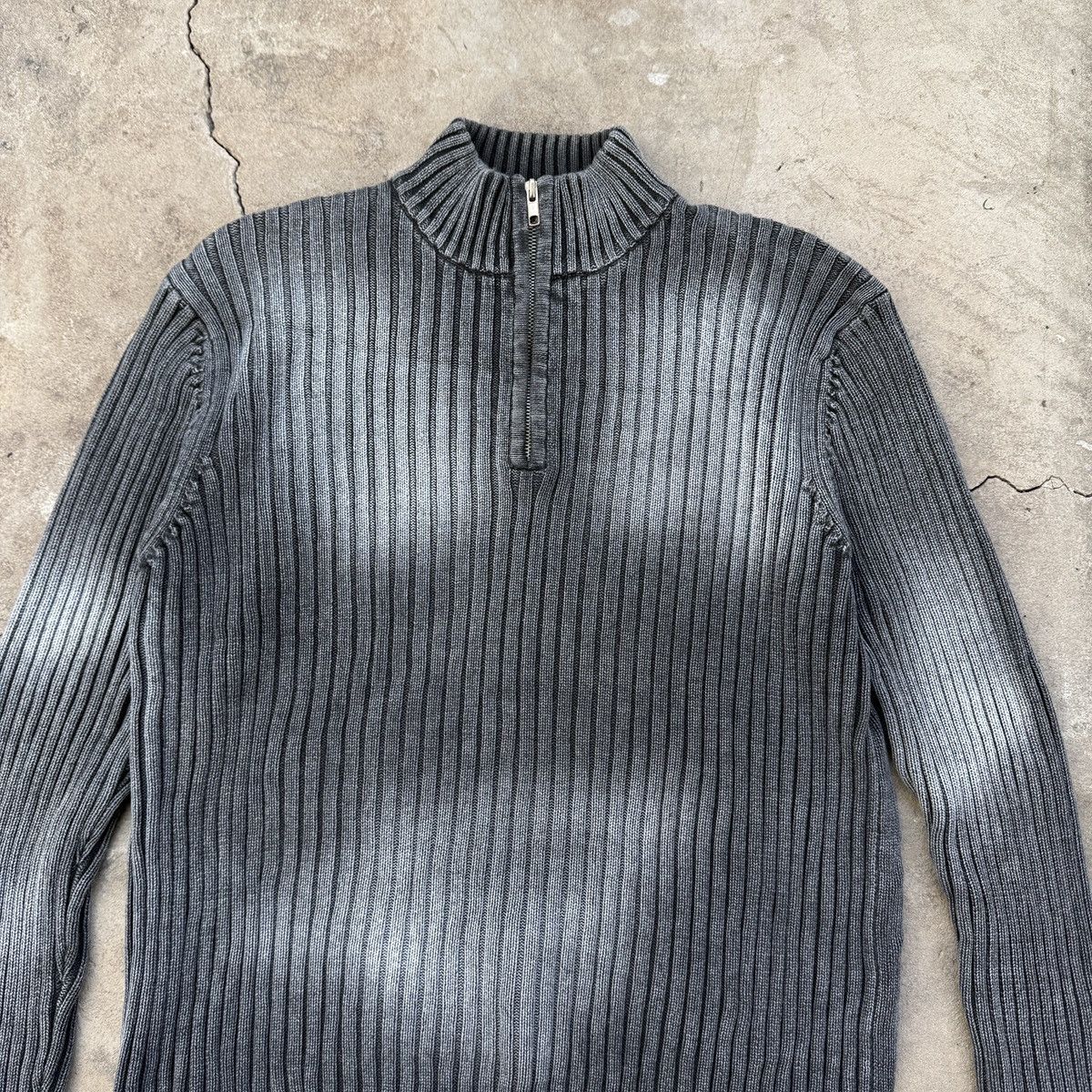 20471120 Vintage Y2K Jack Jones Gray Half Zip Avant Garde Sweater Size US L / EU 52-54 / 3 - 3 Thumbnail