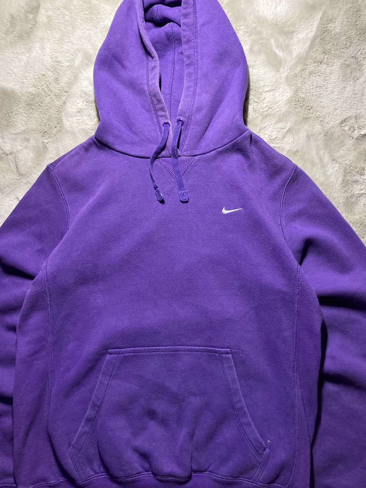 Nike × Vintage ⛩️Vintage Nike Purple Corner Swoosh Hoodie Mini Logo SunFaded Size US S / EU 44-46 / 1 - 3 Thumbnail