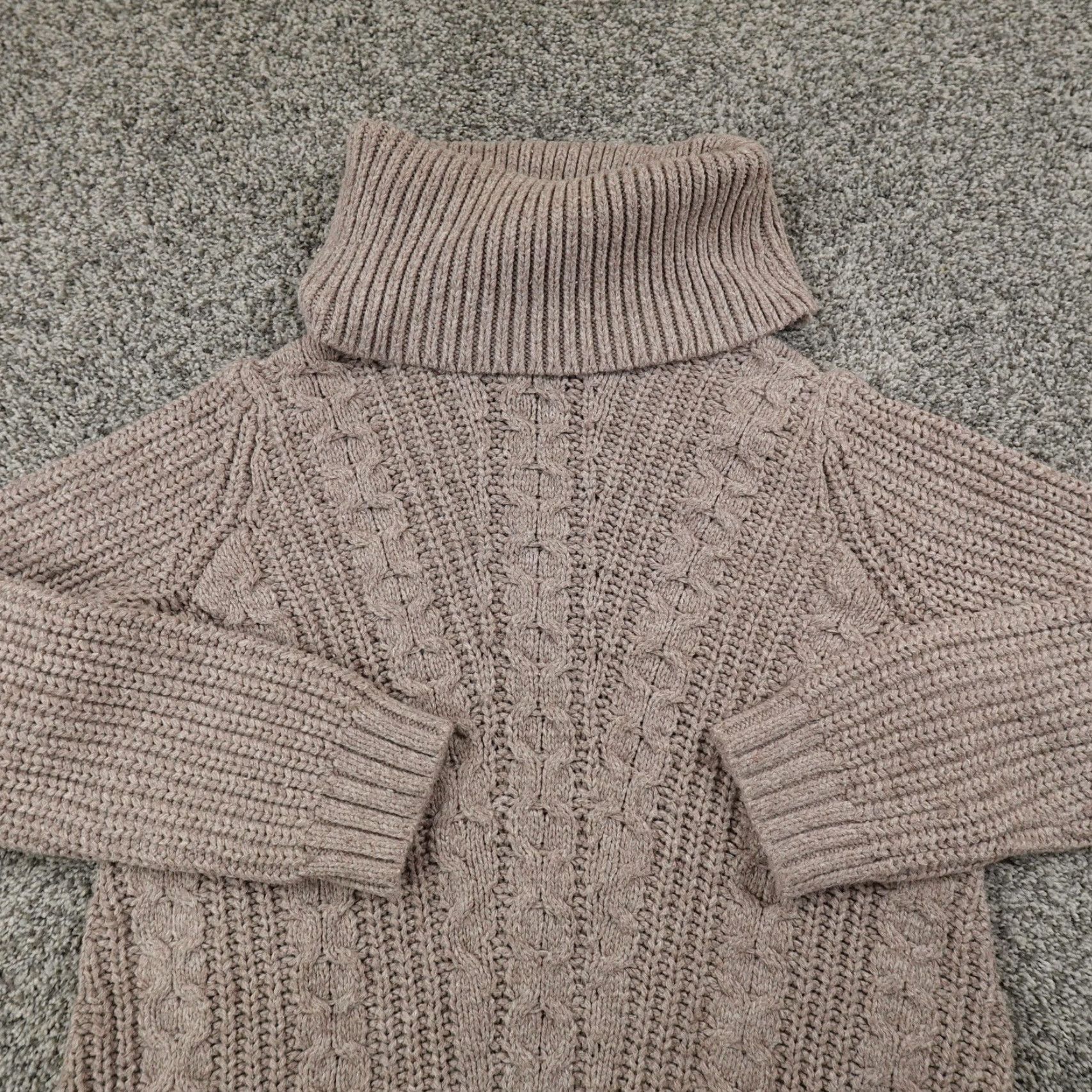 Banana Republic Banana Republic Sweater Womens L Brown Cable Knit Pullover Cowl Turtleneck Tunic Size L / US 10 / IT 46 - 3 Thumbnail