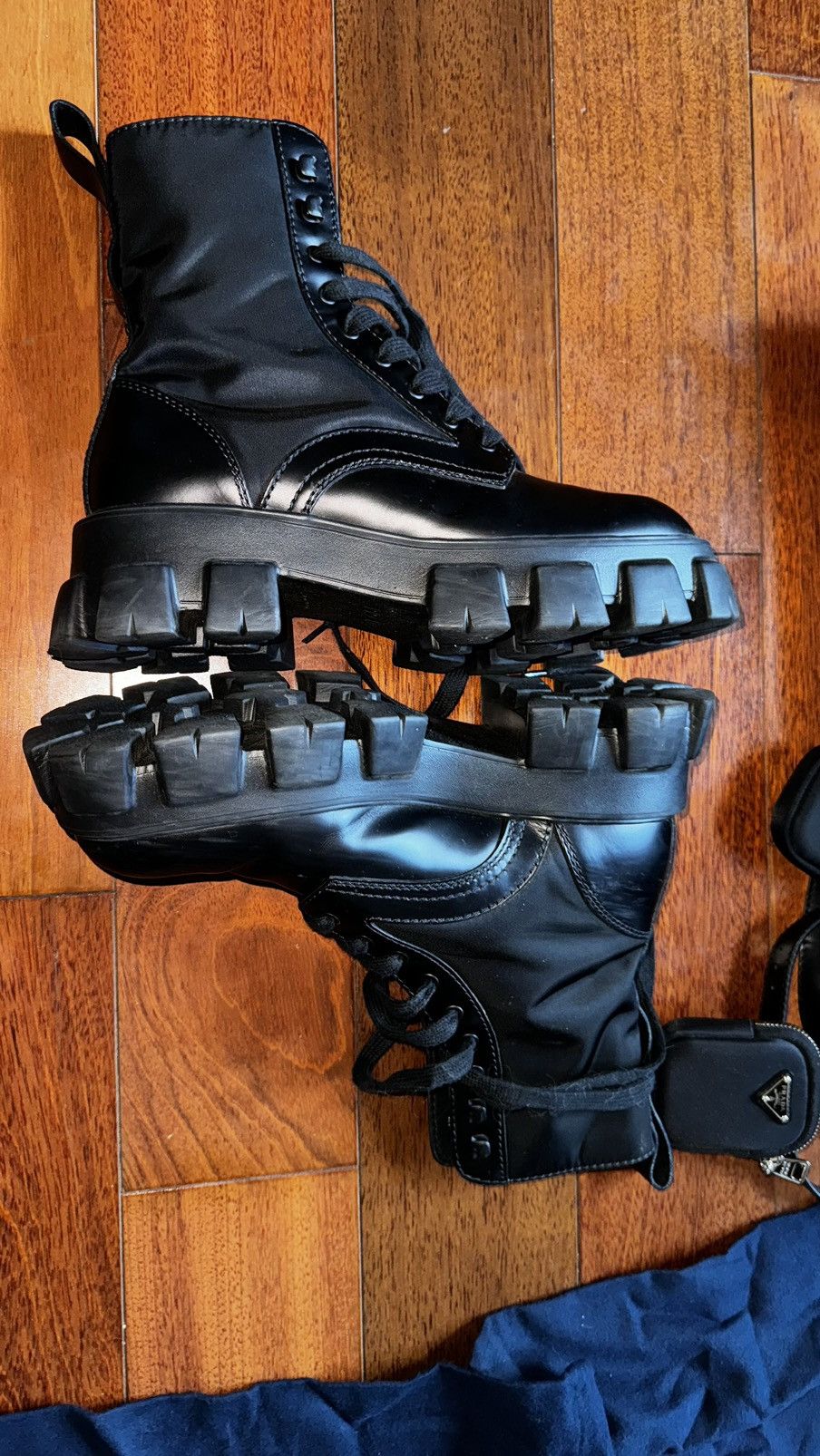 Prada Prada Monolith brushed leather renylon combat boot Size US 10.5 / EU 43-44 - 6 Thumbnail