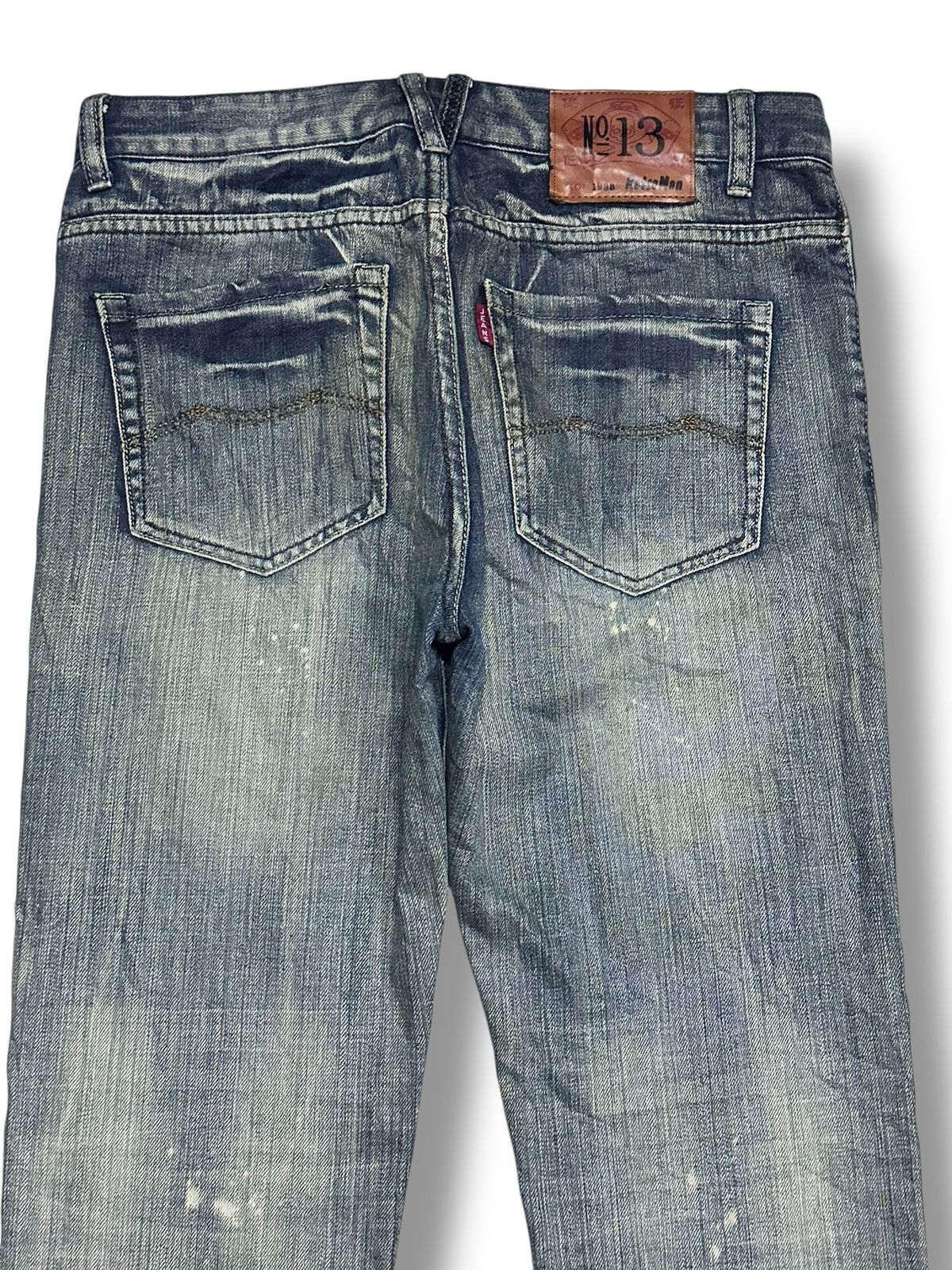 Jean Retro Man No13 Lot 1988 Distressed Painted Straight Loose Size US 34 / EU 50 - 5 Thumbnail