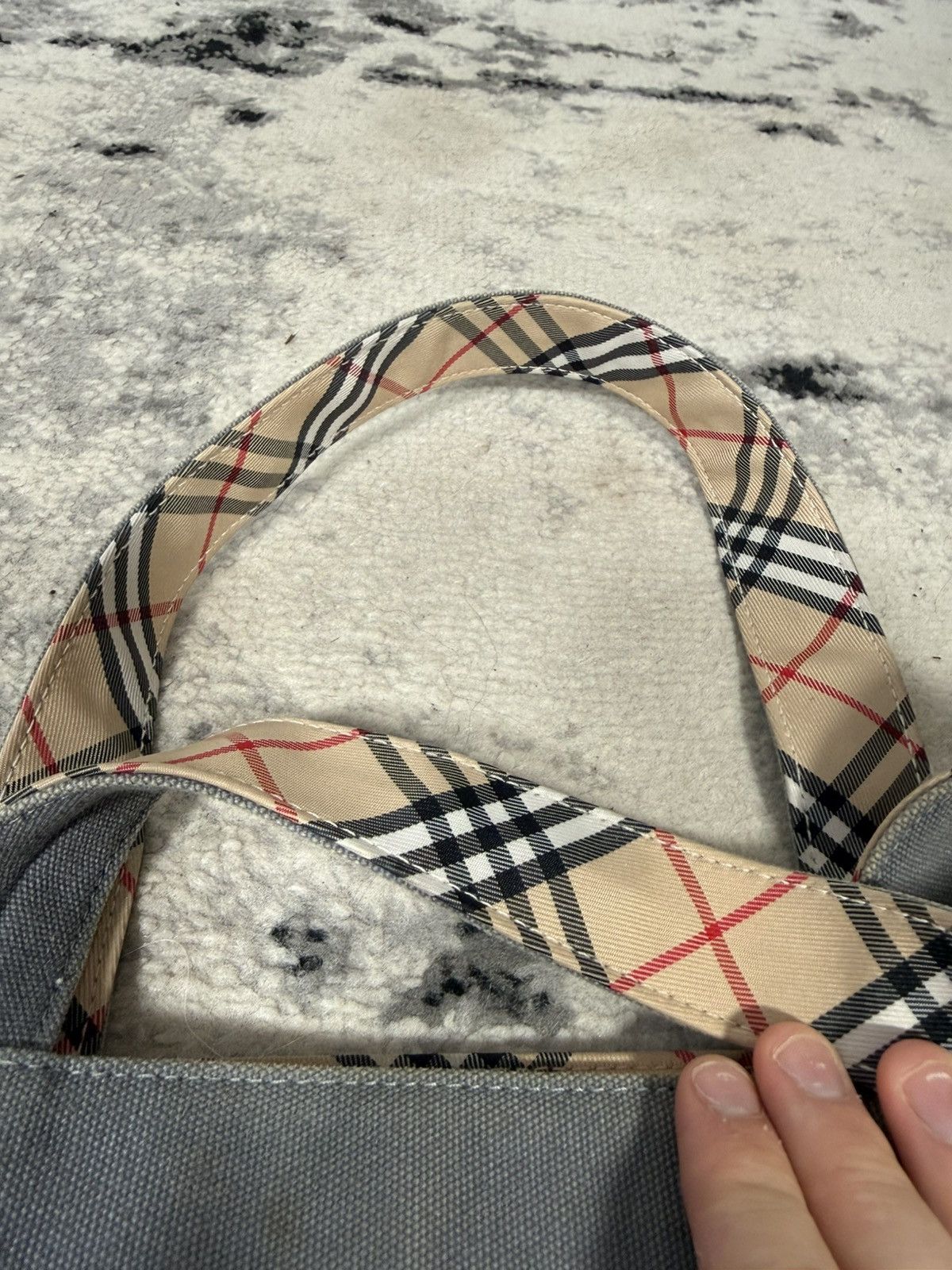 Burberry Vintage Burberrys Blue Label Canvas Checkered Mini Tote Bag Size ONE SIZE - 7 Thumbnail