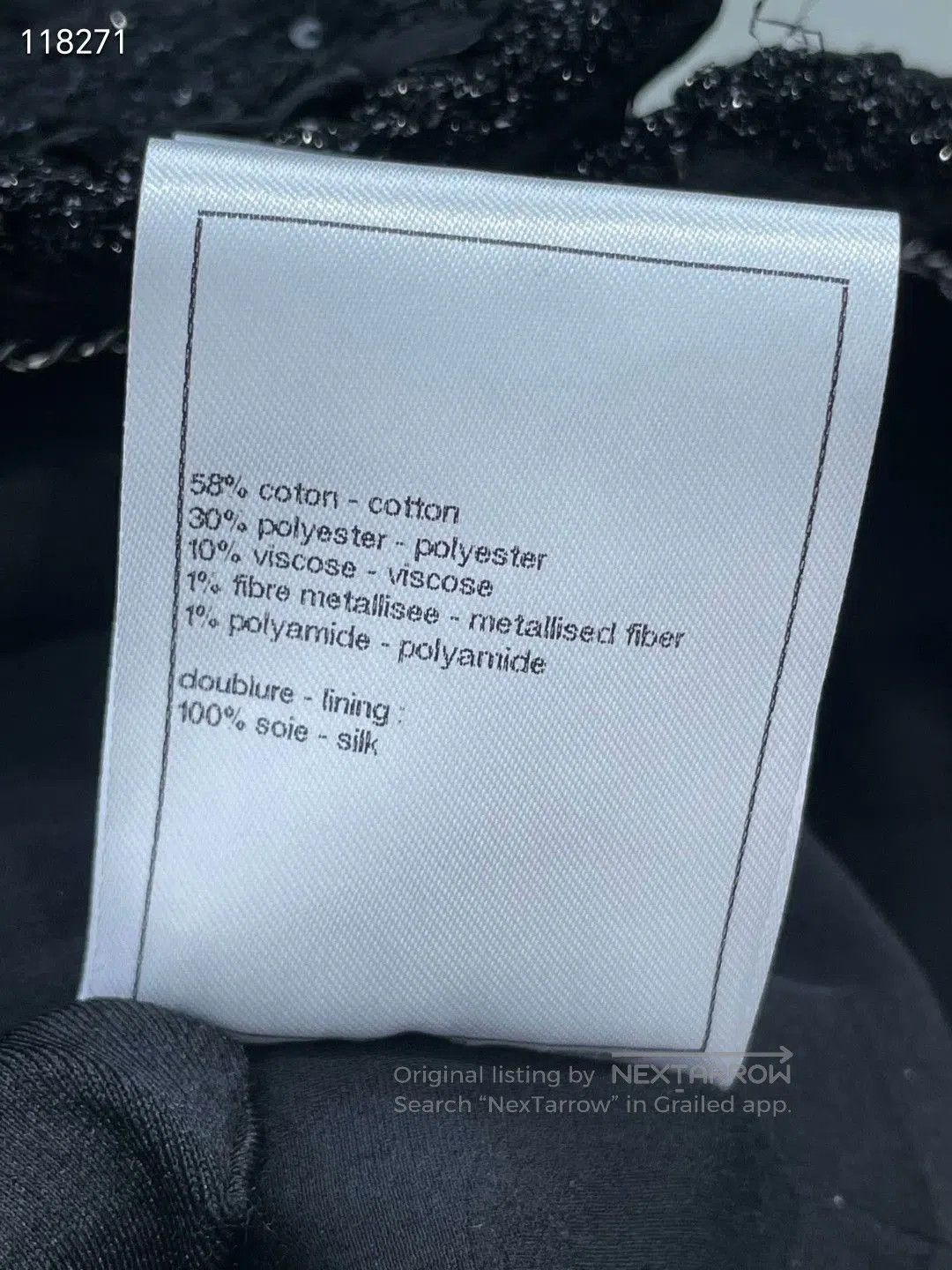 Chanel Chanel 25S Black Shimmer Jacket. Size XXS / US 00 / IT 34 - 9 Thumbnail