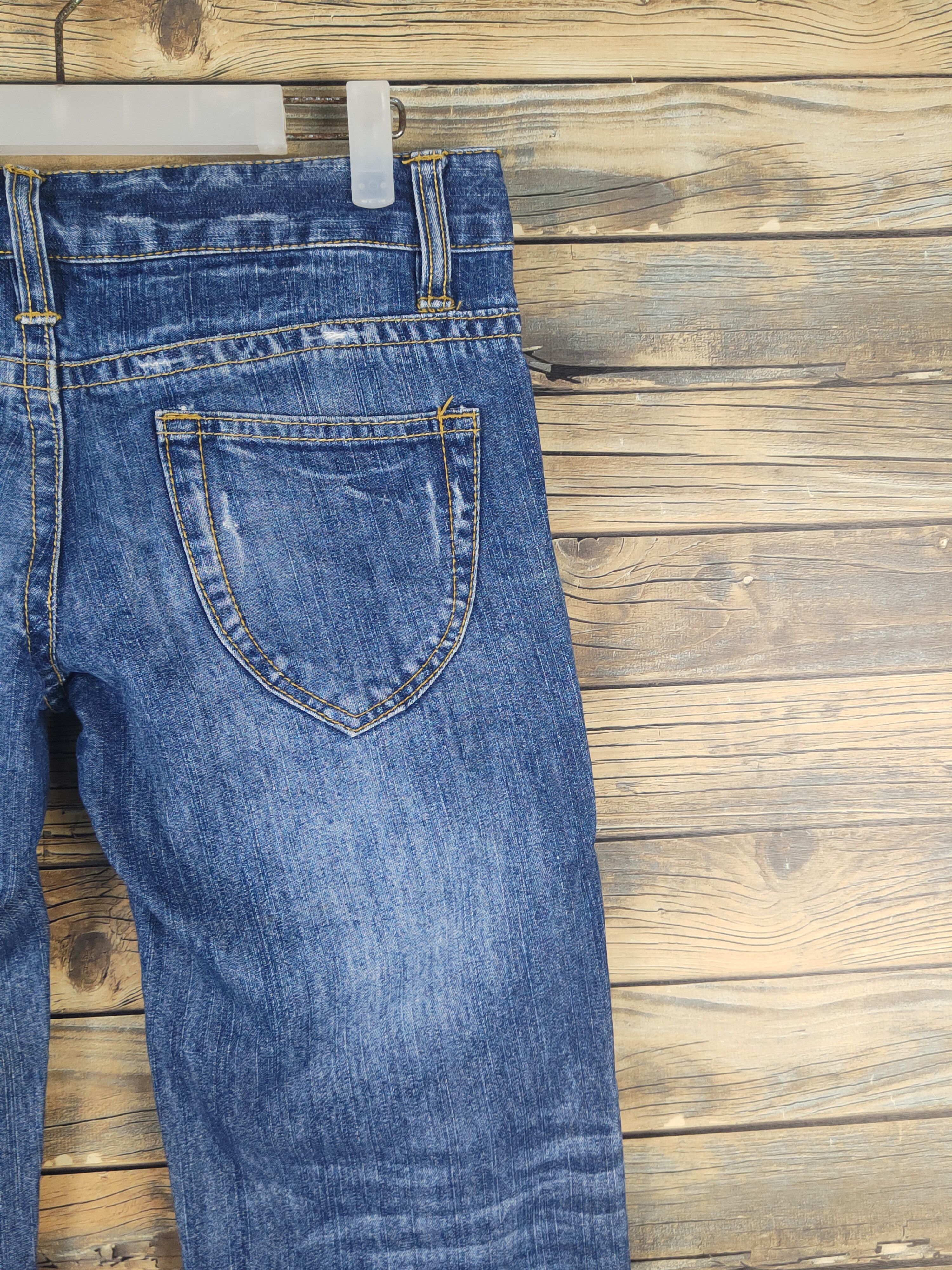 Japanese Brand W.a.z.p Dark Blue Distressed Ripped denim Jeans #W1613 Size 30" / US 8 / IT 44 - 10 Thumbnail