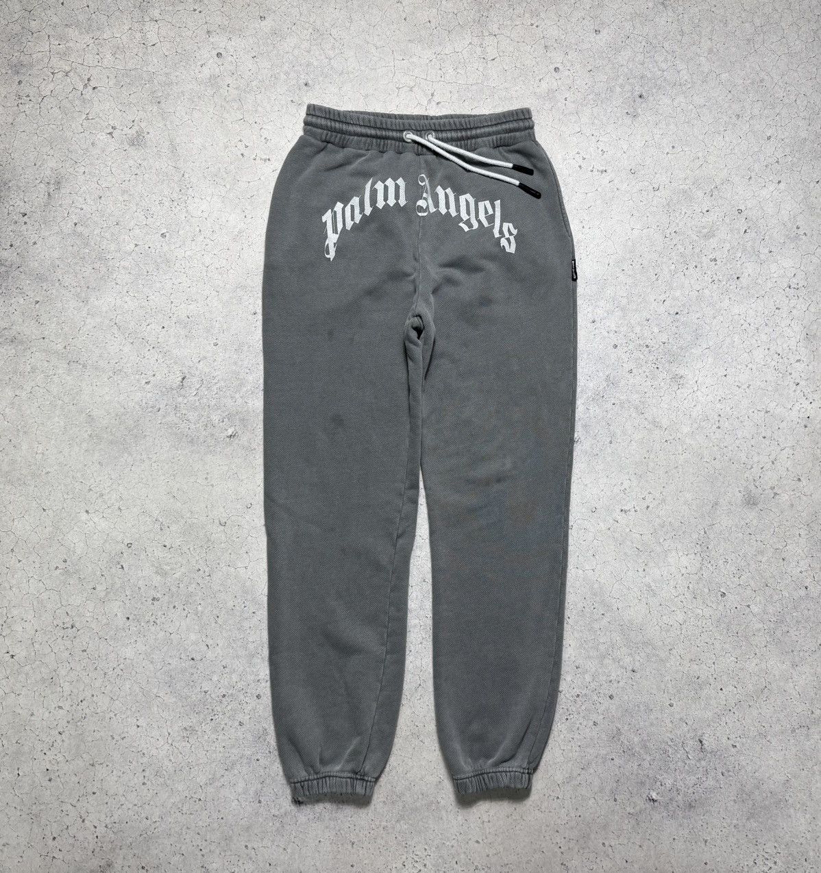 Palm Angels Luxury Curved Big Logo Sweat Pants Rare Y2K