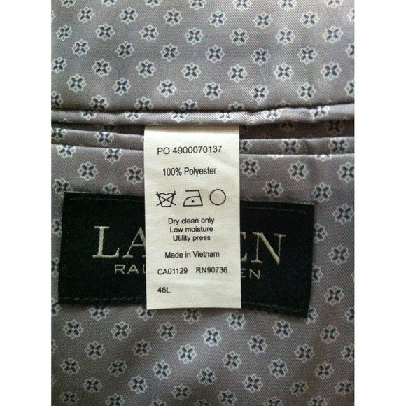 Ralph Lauren RALPH LAUREN MEN'S NEW 100%POLYESTER SPORT COAT SIZE:46L Size 46L - 7 Thumbnail