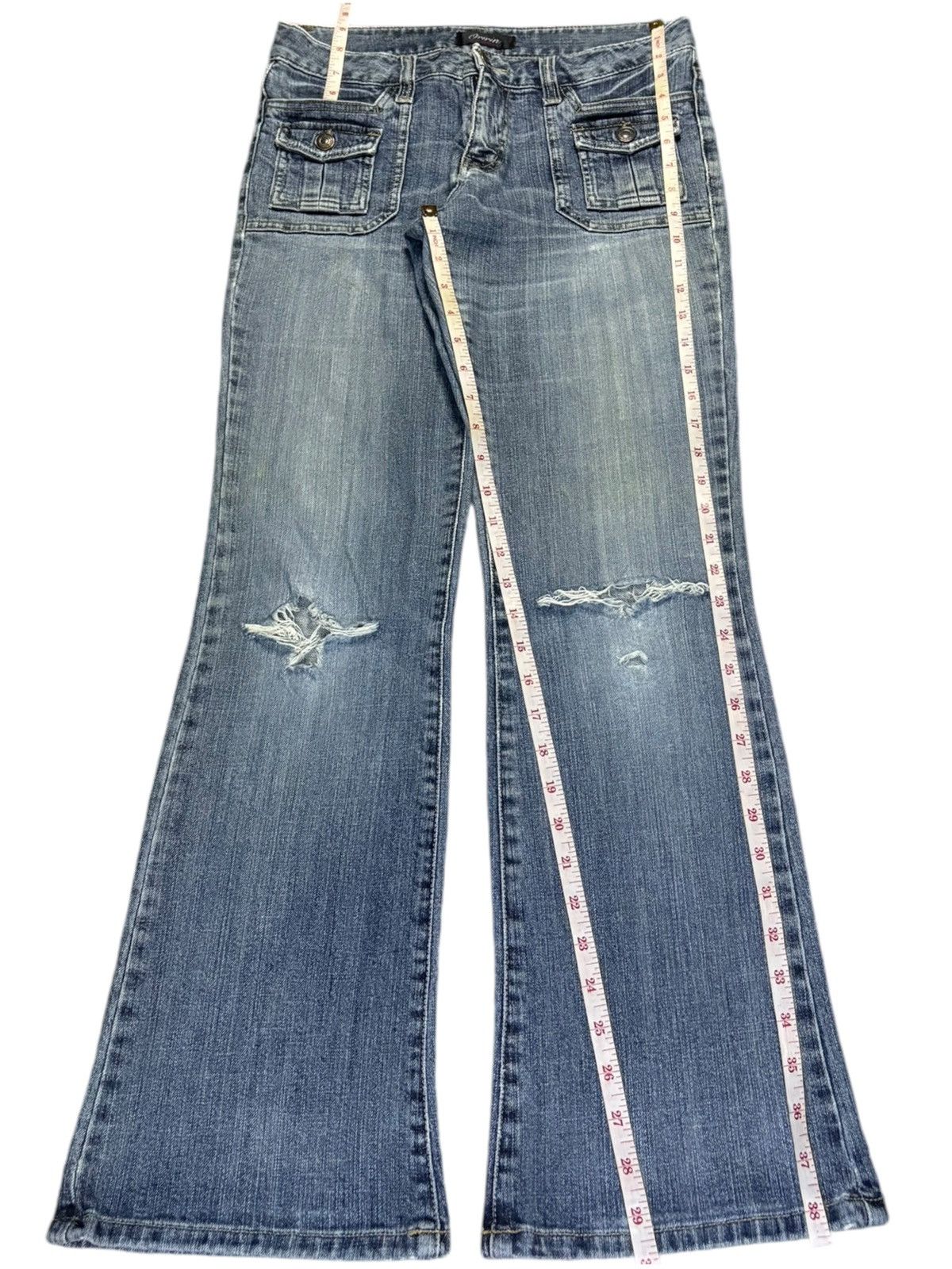 Japanese Brand Vintage Japanese Brand Faded Blue Wash Bush Flare Jeans Size 30" / US 8 / IT 44 - 13 Thumbnail