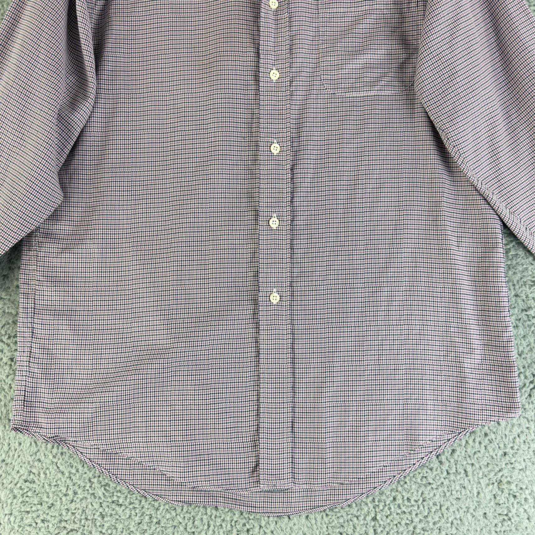 Brooks Brothers Brooks Brothers Button-Down Shirt Mens Medium Purple Houndstooth Long Sleeve Size US M / EU 48-50 / 2 - 4 Thumbnail