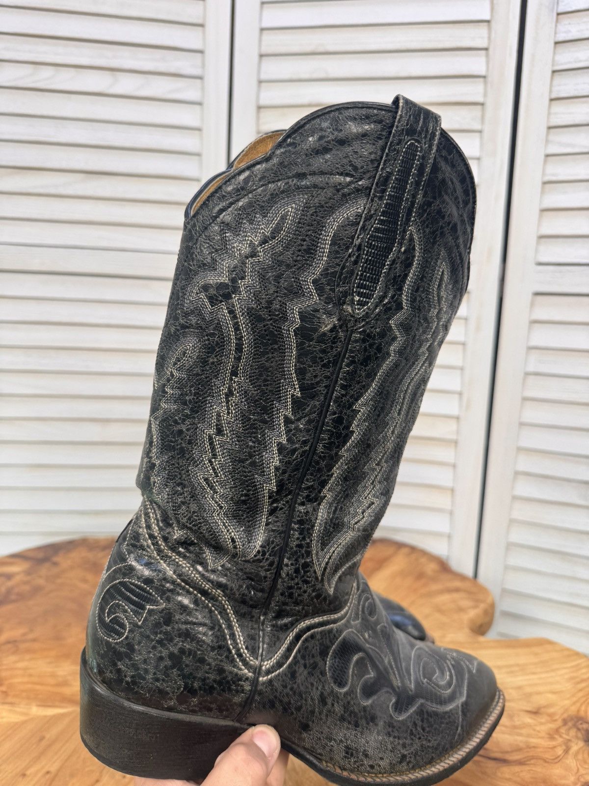 Other Vintage J.S. Dillon Men’s Cowboy Boots Black Leather USA 10 Size US 10 / EU 43 - 11 Thumbnail