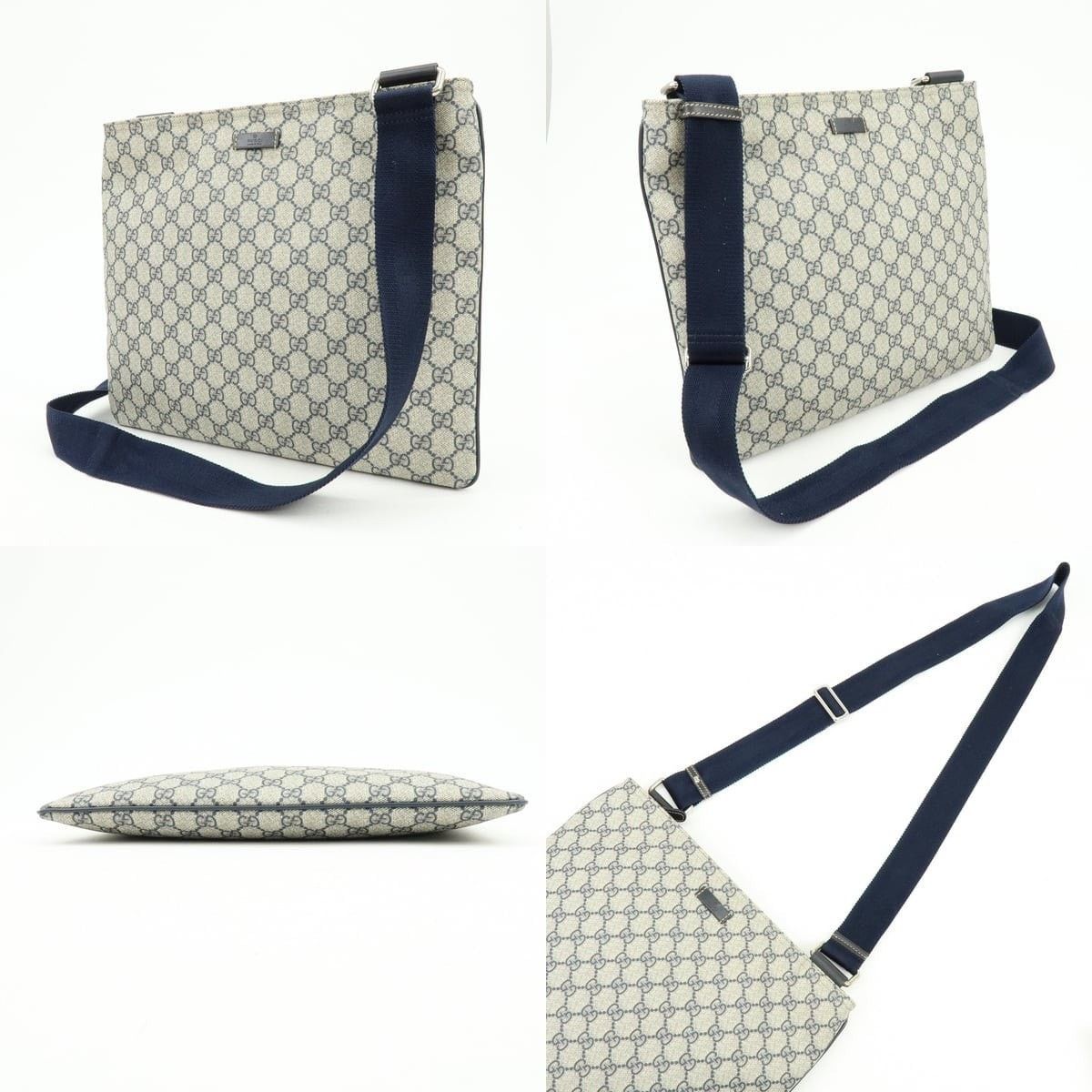 Gucci Gucci GG Supreme Messenger Bag Crossbody Gray Size ONE SIZE - 3 Thumbnail