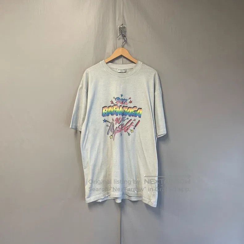 Balenciaga Balenciaga Rainbow letter distressed hole short-sleeved T- Size US S / EU 44-46 / 1 - 1 Thumbnail