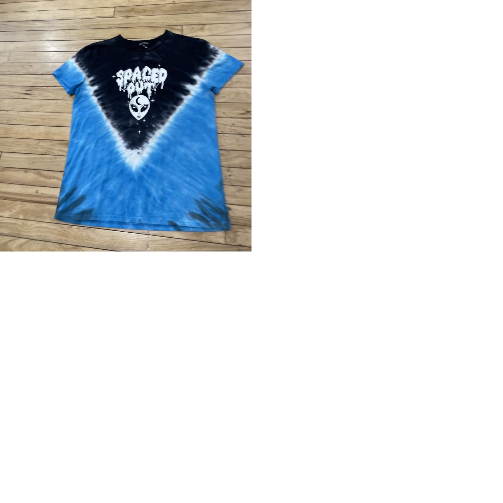 Current Mood CURRENT MOOD Alien Spaced Out T Shirt Graphic Tee Black Blue Tie Dye Crew Neck XS fits L Men Shirt Size US L / EU 52-54 / 3 - 10 Thumbnail