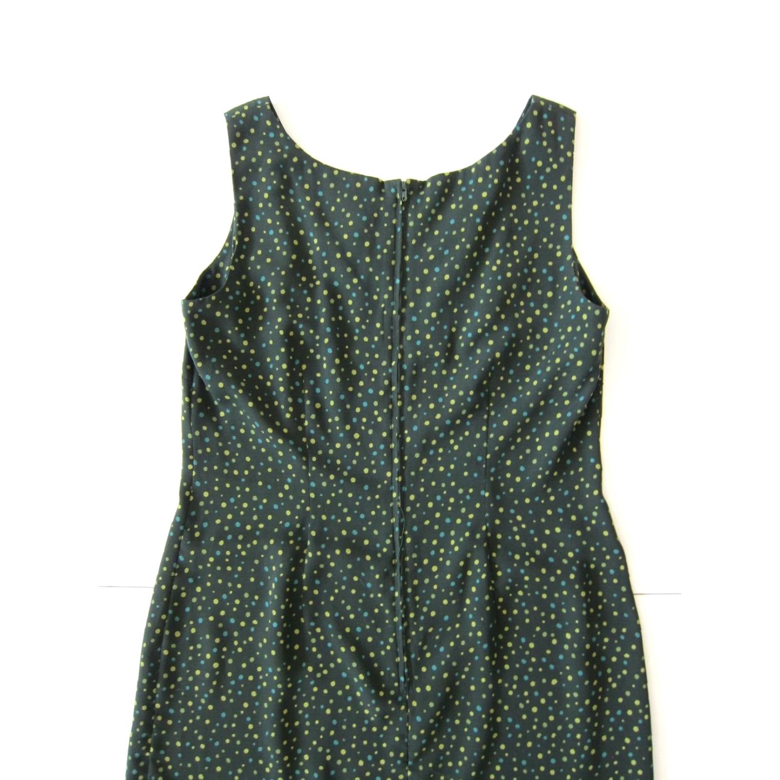Vintage R&K Originals Green Blue Polka Dot Tent Shift A-Line Tunic Tank Sun Dress Size 8 Size M / US 6-8 / IT 42-44 - 5 Thumbnail