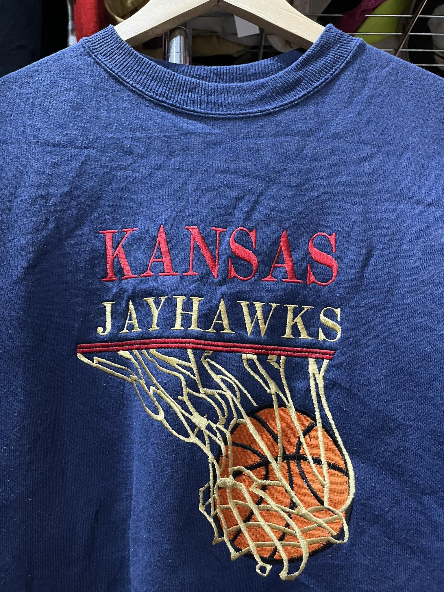 NCAA × Vintage Kansas Jayhawks NCAA Basketball Sweatshirt 90s Size US L / EU 52-54 / 3 - 2 Thumbnail