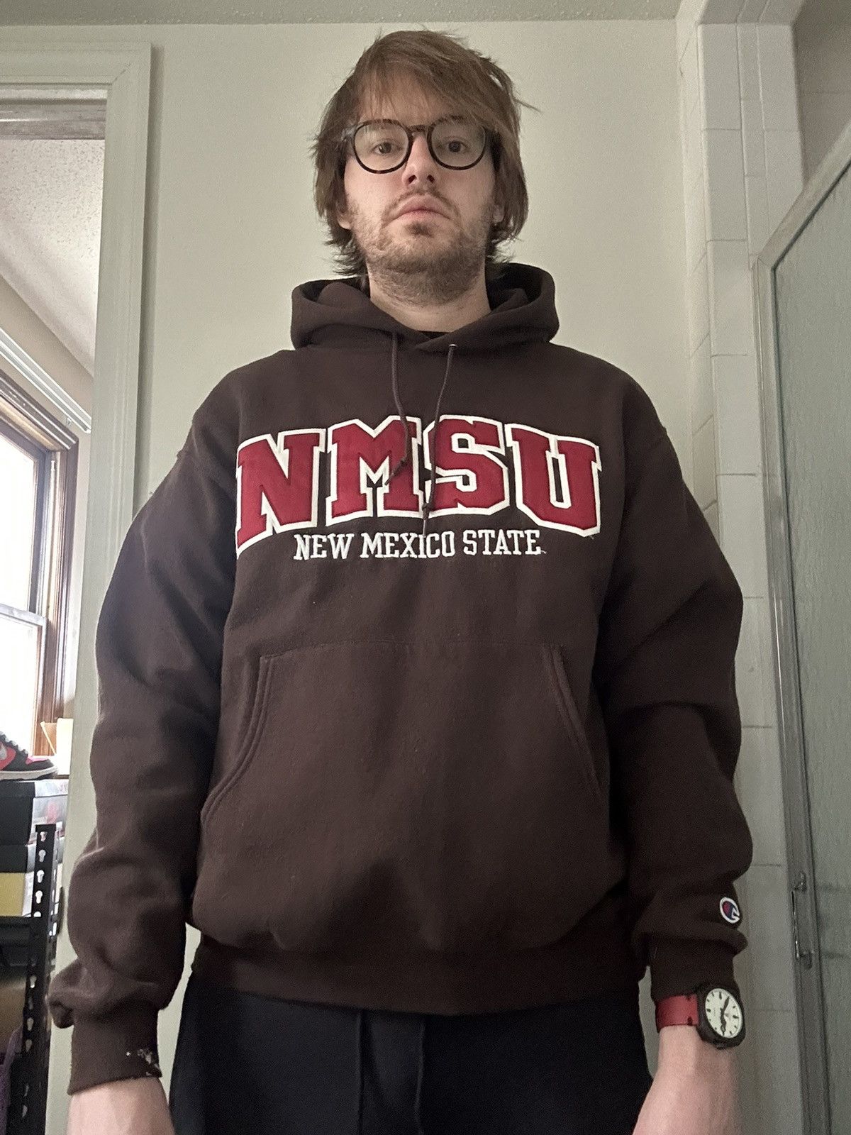 Champion NMSU BROWN BURGUNDY CREAM TACKLE TWiLL REVERSE WEAVE HOODiE Size US L / EU 52-54 / 3 - 23 Thumbnail