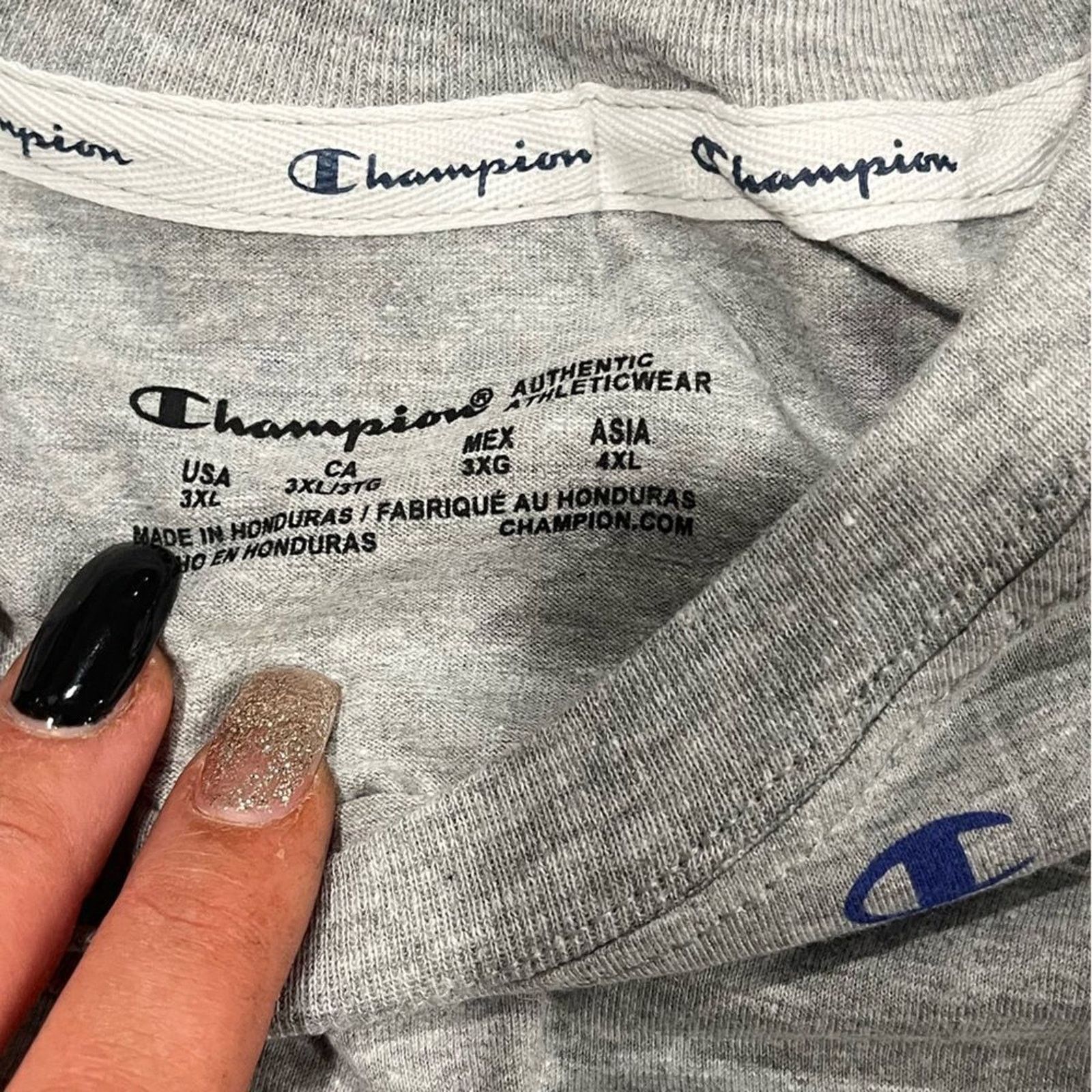 Nike NWT Champion Grey Multi-Colored Graphic Crop Top - Size 3X Size 3XL / US 20-22 - 5 Thumbnail