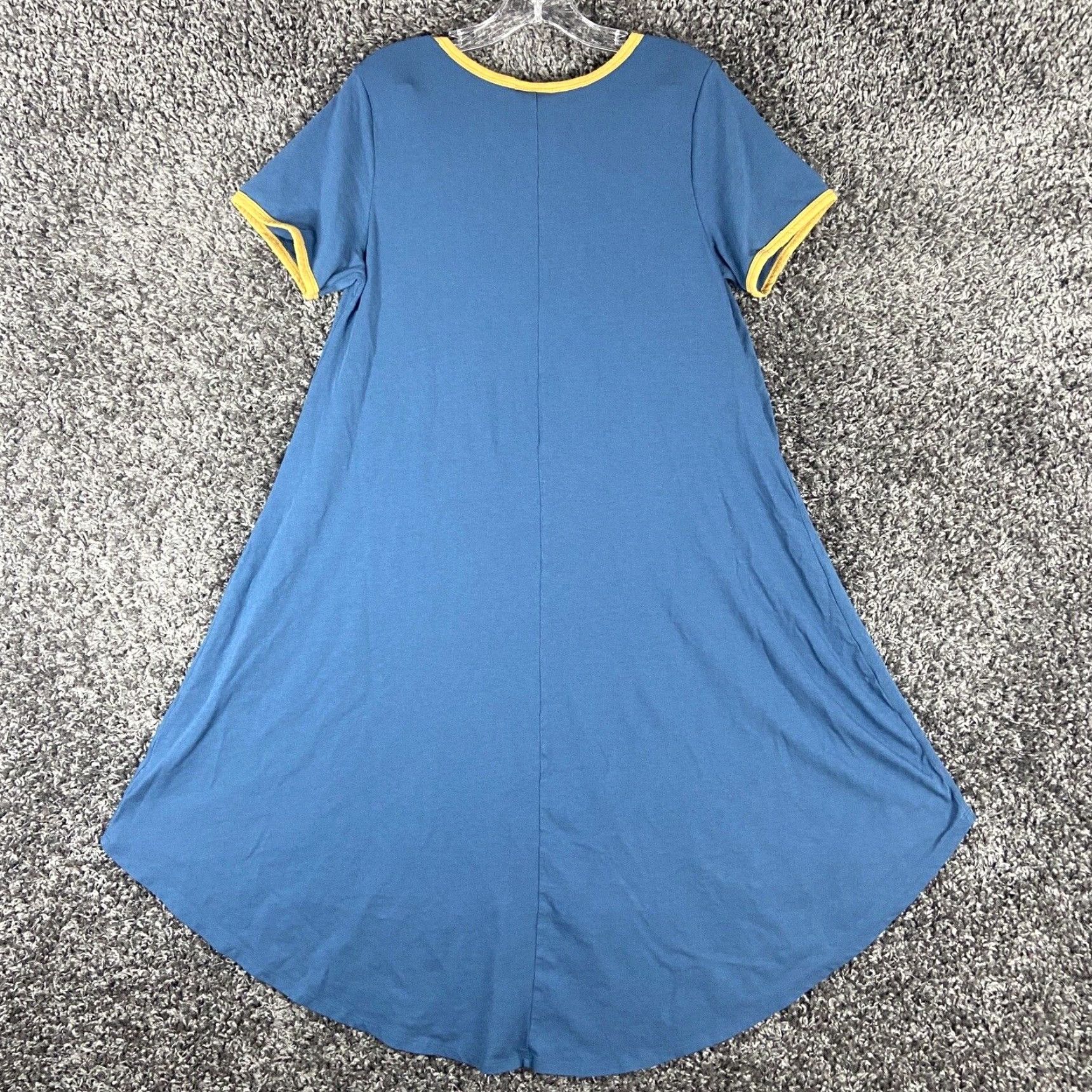 Vintage LuLaRoe Maxi Dress Blue Yellow Short Sleeve Women M Dress Length Long Women’s M Size 32" / US 10 / IT 46 - 8 Thumbnail