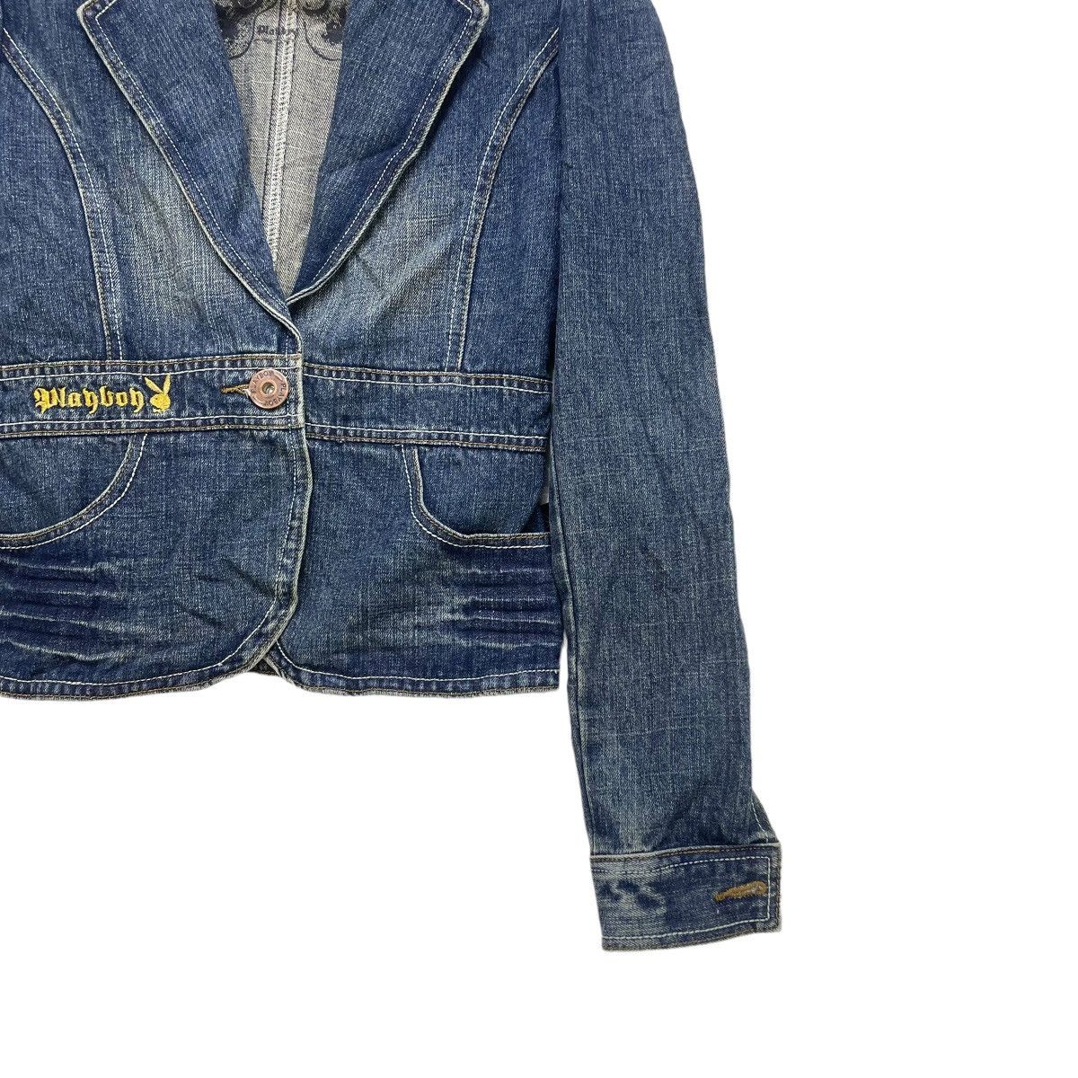 Playboy × Vintage Awesome Play Boy Trucker Denim Jacket Single Button Size M / US 6-8 / IT 42-44 - 5 Thumbnail