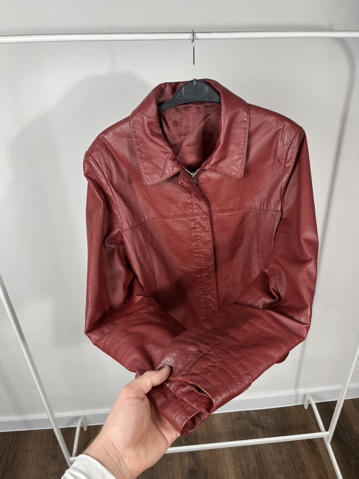 Leather Vintage Red Leather Jacket Womens Size 40 Zip Front Size S / US 4 / IT 40 - 10 Thumbnail