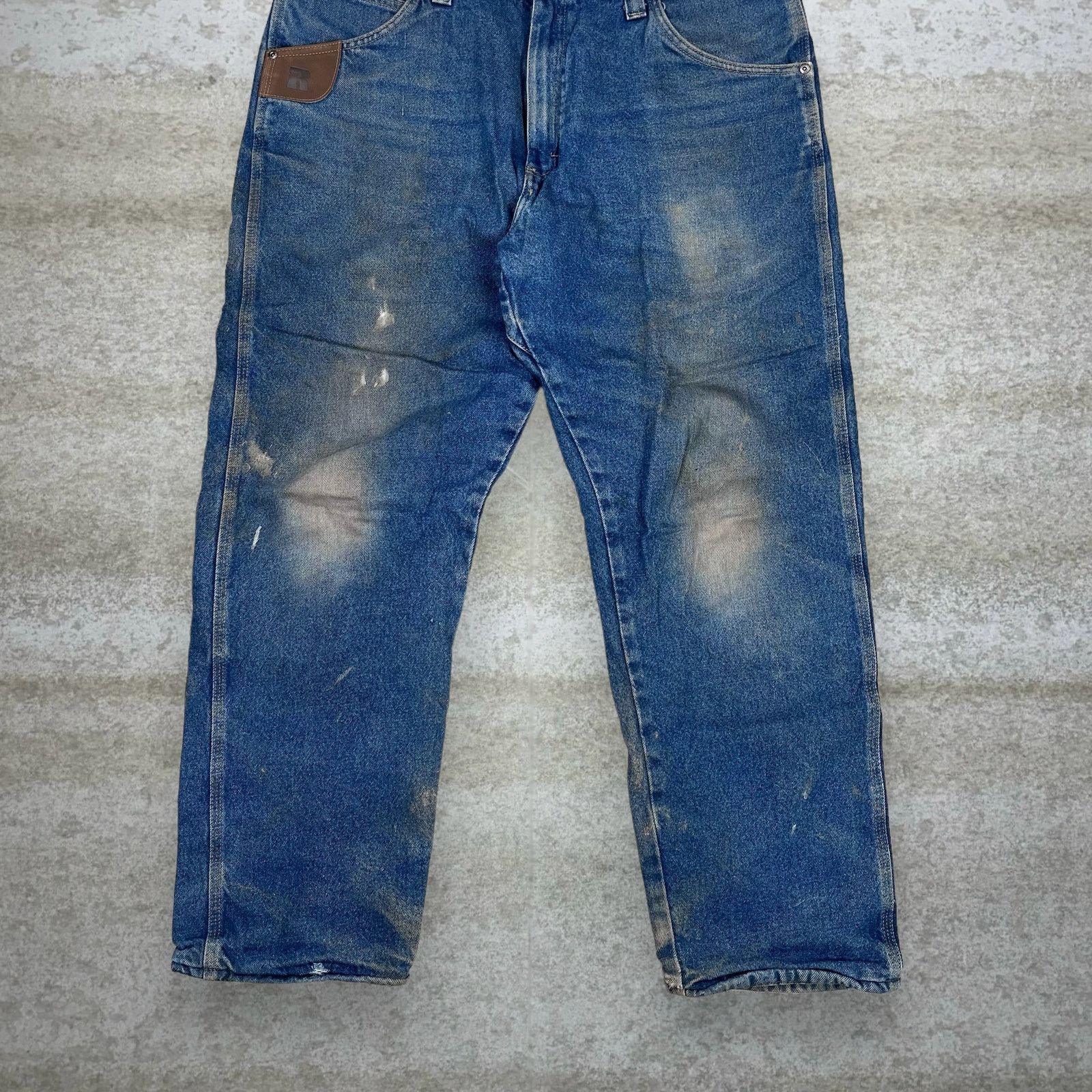 Vintage × Wrangler Wrangler Riggs Jeans Relaxed Fit Medium Wash Denim Fleece Size US 38 / EU 54 - 5 Thumbnail