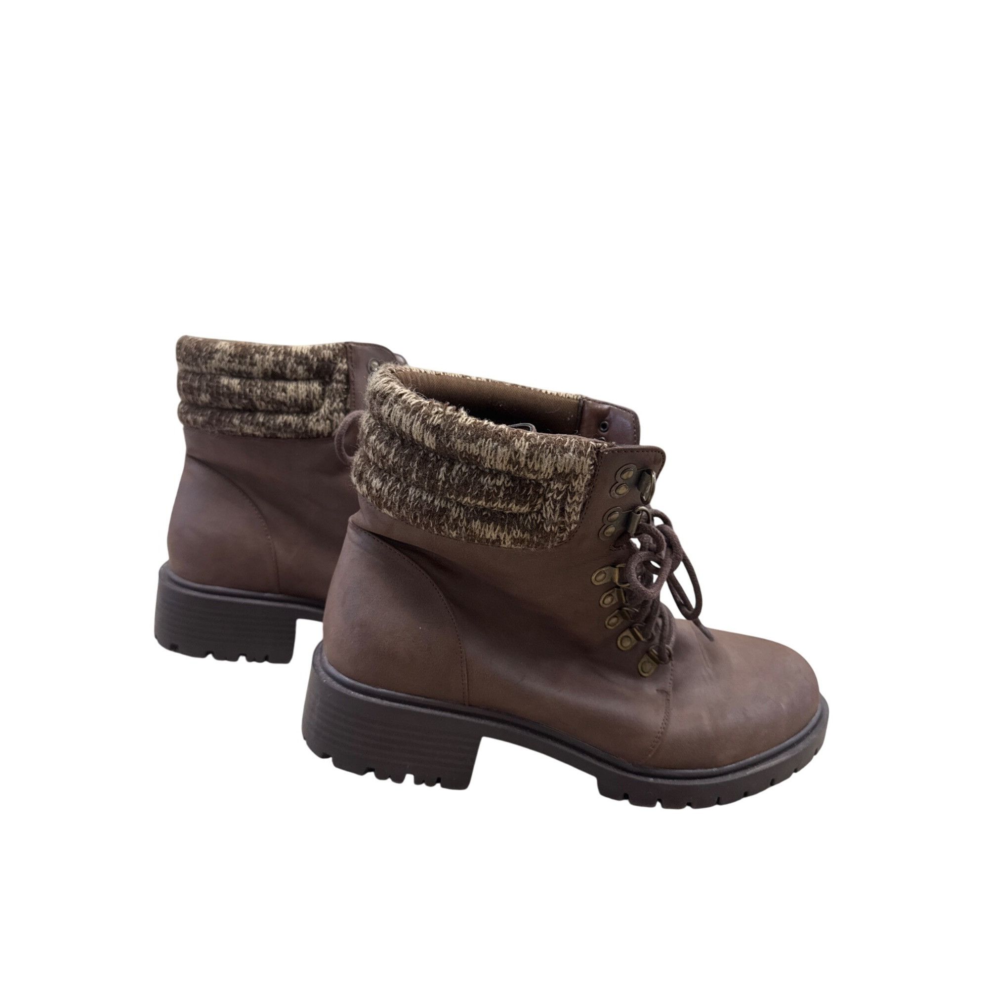 Torrid Torrid Womens Brown Faux Leather Hiking Sweater Boots Size 1 Size US 10 / IT 40 - 4 Thumbnail