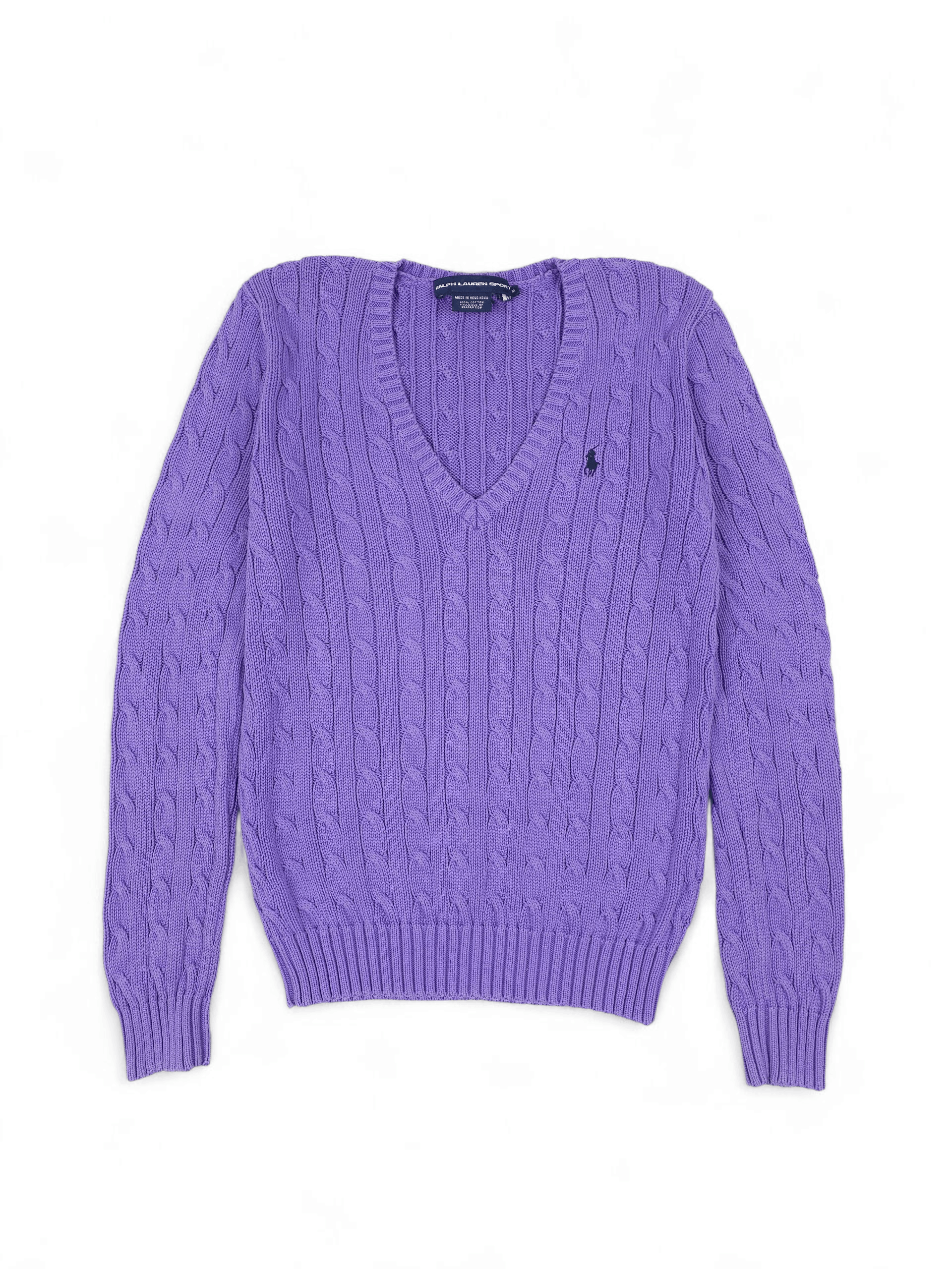 Polo Ralph Lauren 💎 Vintage Ralph Lauren Rope Cable Knit Basic Logo Sweater Size M / US 6-8 / IT 42-44 - 4 Thumbnail