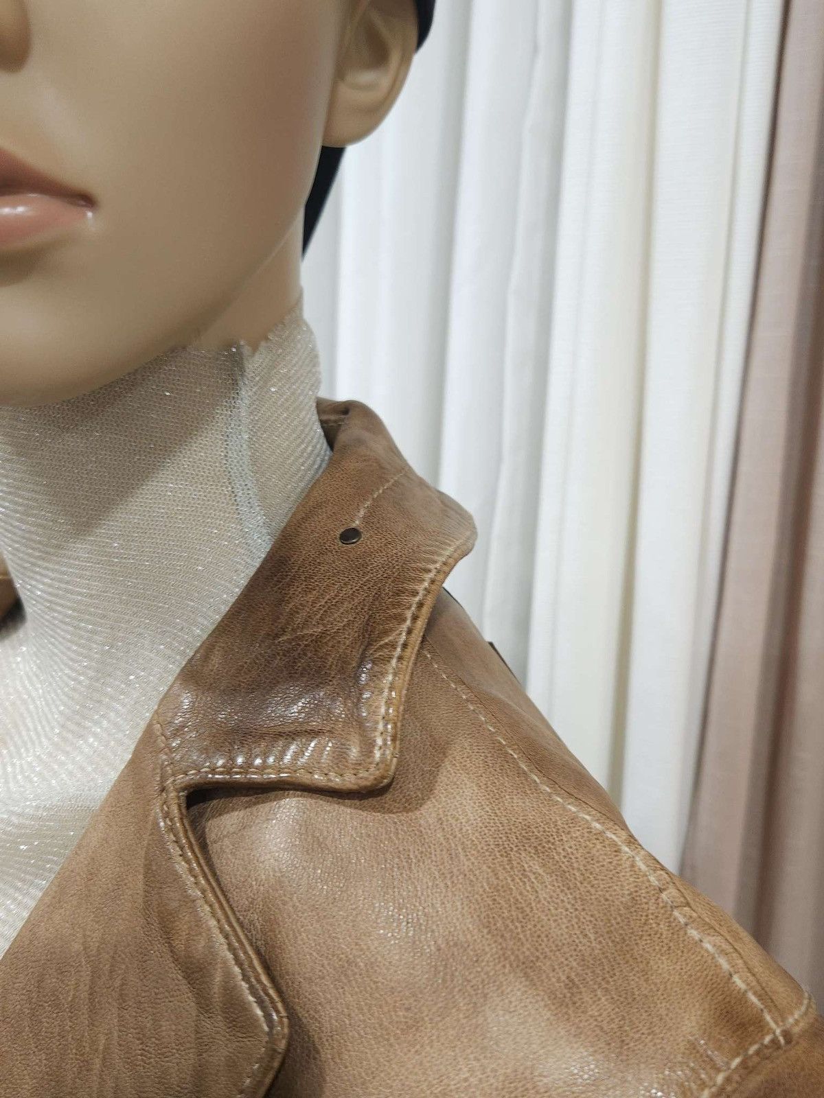 Vintage Super Soft Real Leather Distressed Patina Jacket By Blur Size M / US 6-8 / IT 42-44 - 17 Thumbnail