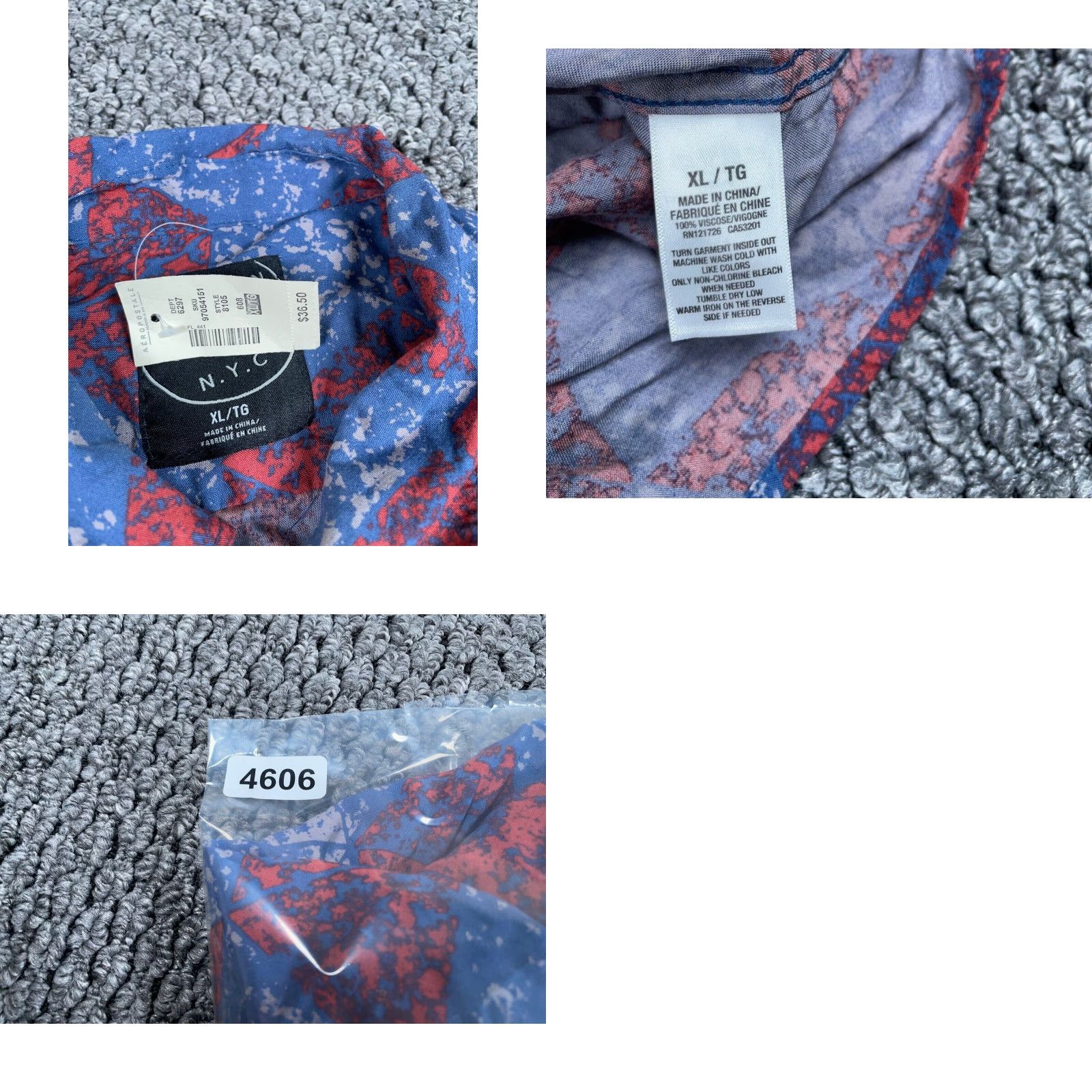 Aeropostale VINTAGE Aeropostale Short Sleeve Button Shirt Adult XL Men Blue Red Geometric Pattern 90s Casual Size US XL / EU 56 / 4 - 8 Thumbnail