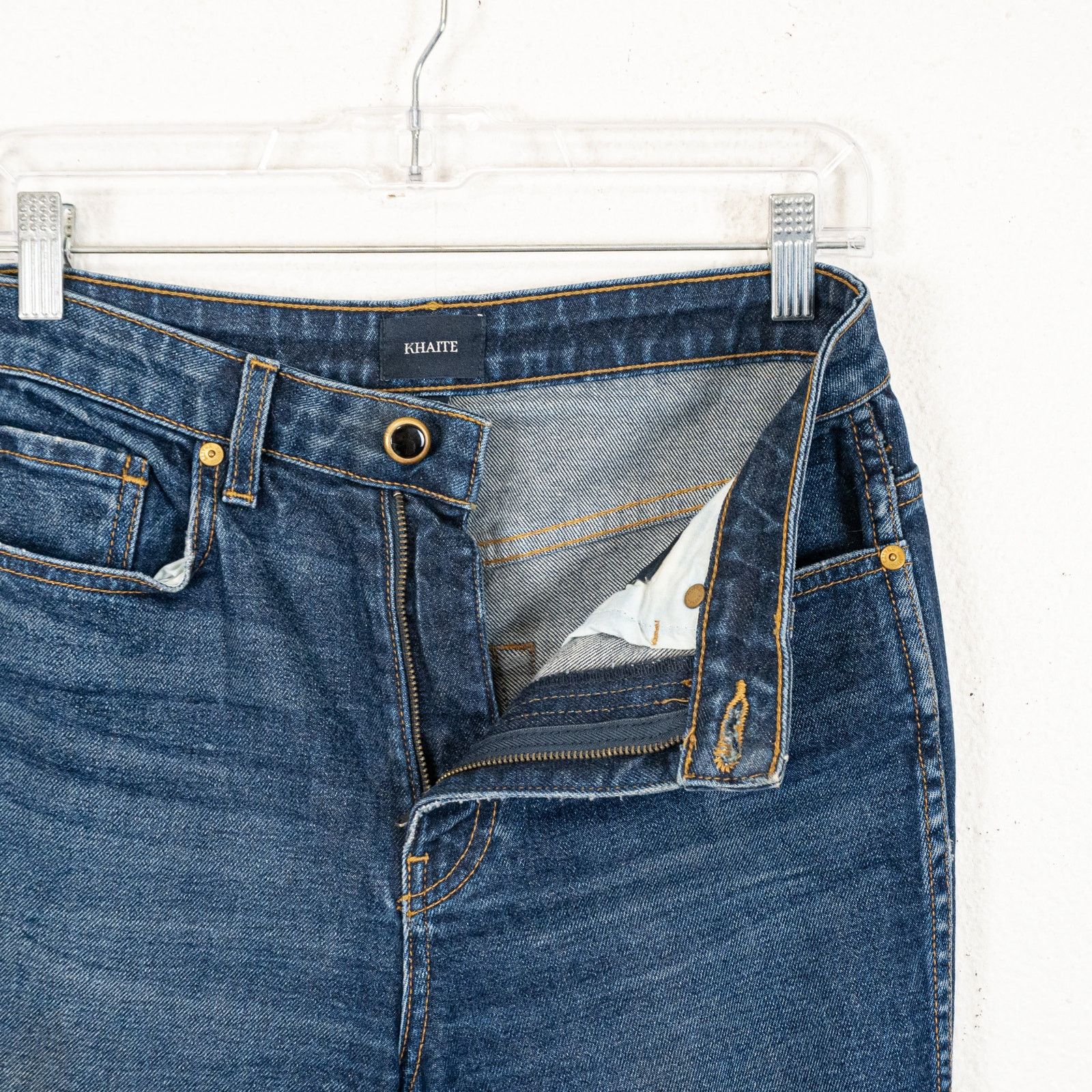 KHAITE Khaite Benny Cropped Flare Raw Denim Jeans size 26 Size 26" / US 2 / IT 38 - 6 Thumbnail